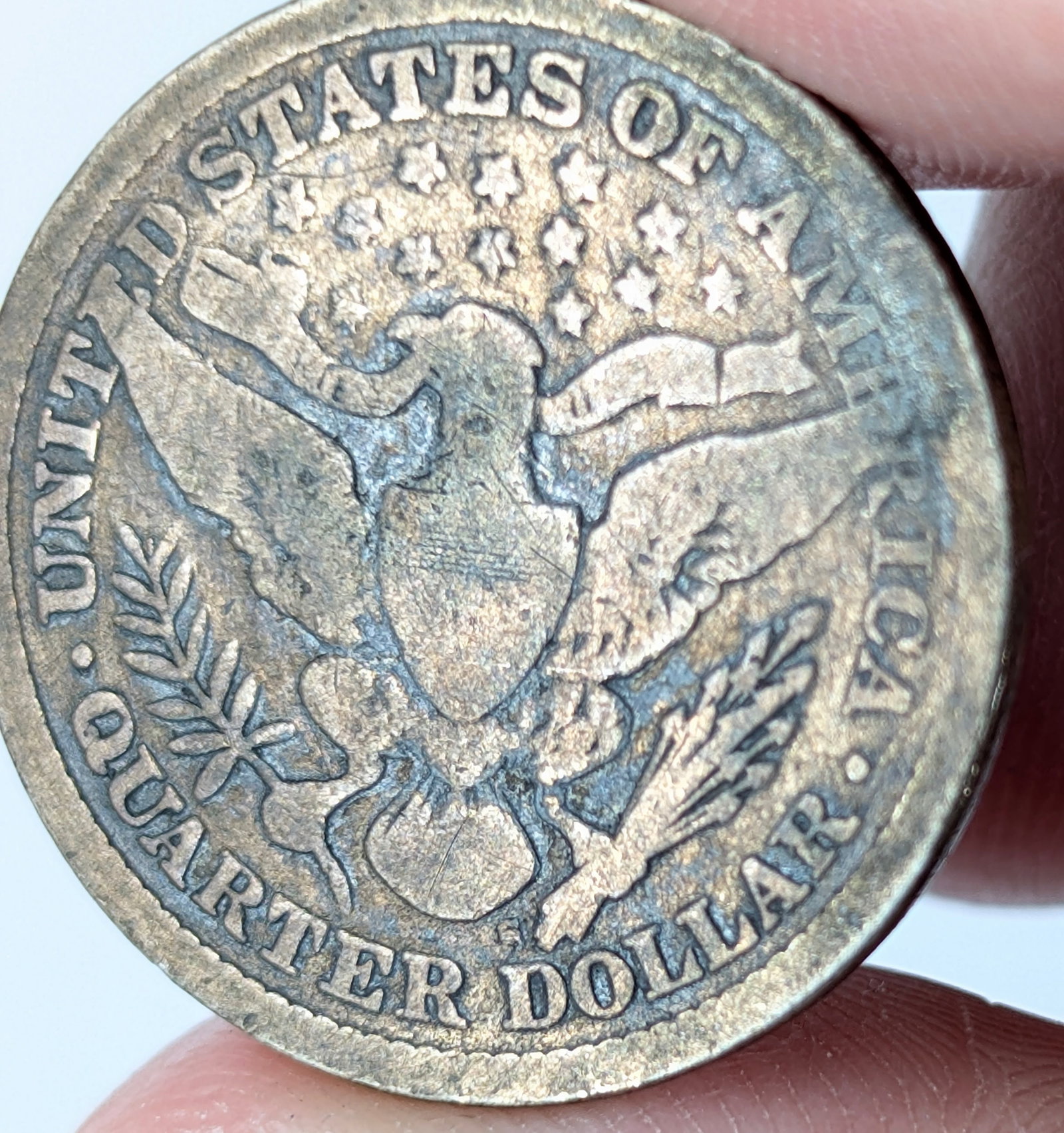 FEATURE- 1897-S Silver Barber Quarter- KEY Date!! Toned! - 3