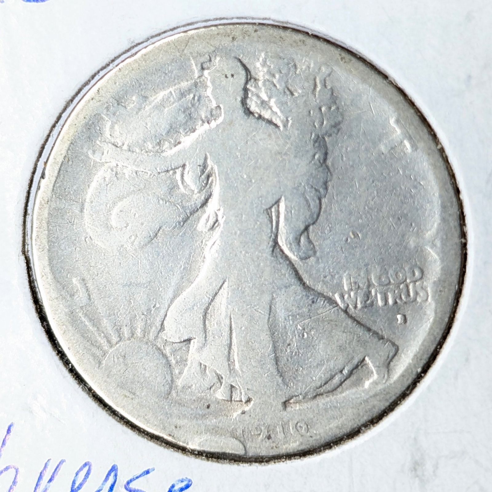 1916-D Silver Walking Liberty Half Dollar- Semi Key Date, Obverse "D" - 3
