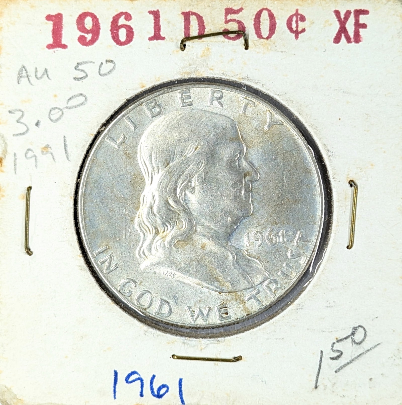 1961-D Silver Franklin Half Dollar- Uncirculated: _