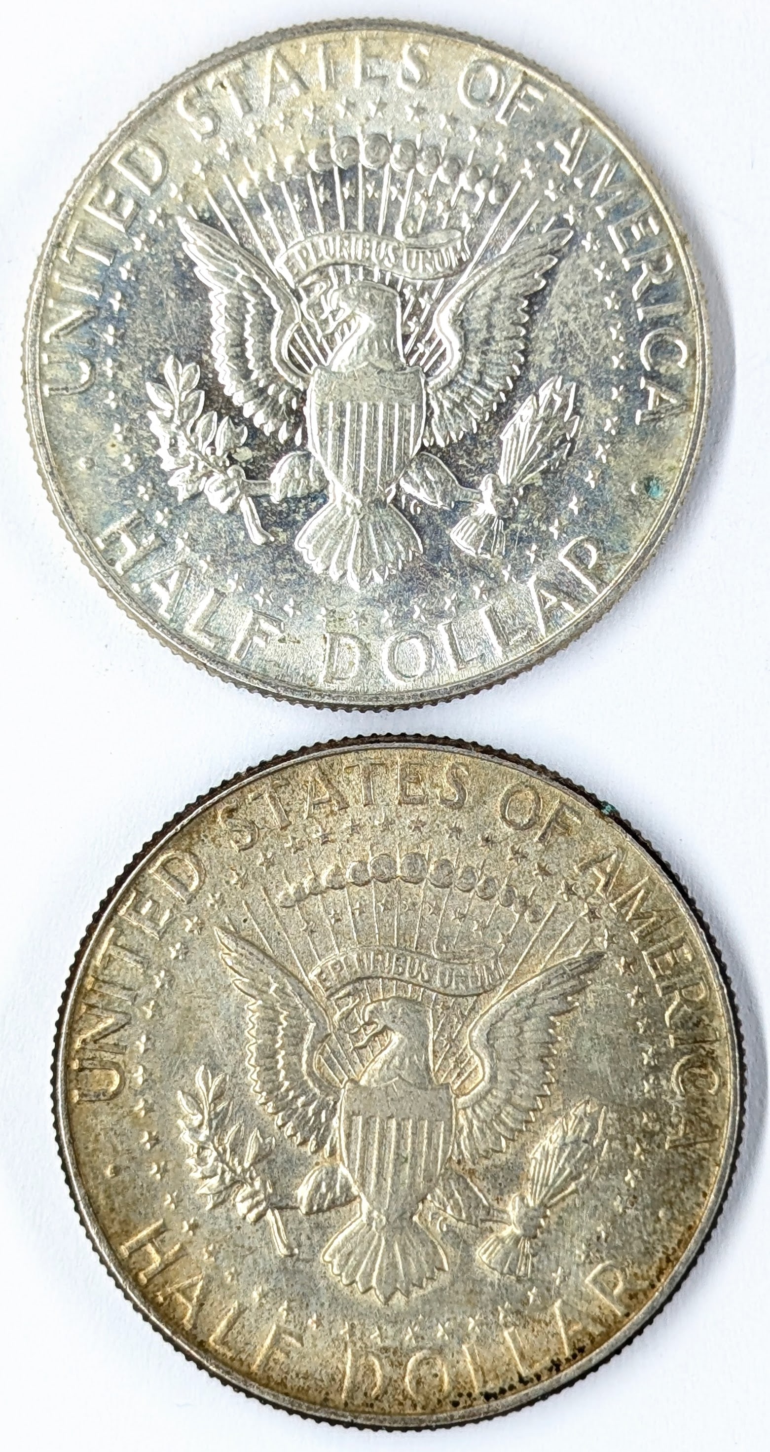 Lot of 2 Silver John F Kennedy Half Dollars- 1965, 1966 - 2