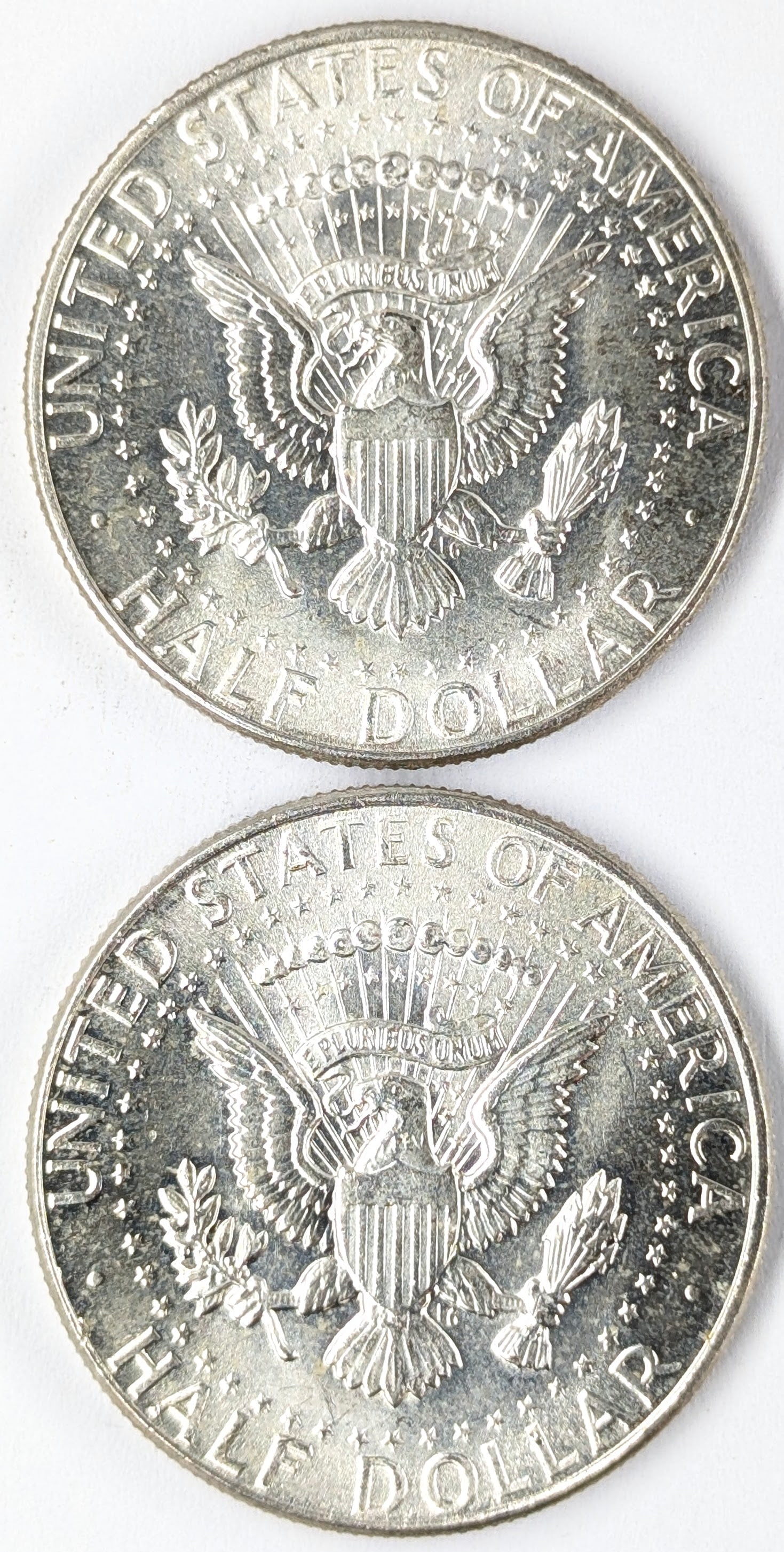 Lot fo 2 Silver John F Kennedy Half Dollars- Both 1964 Uncirculated - 2