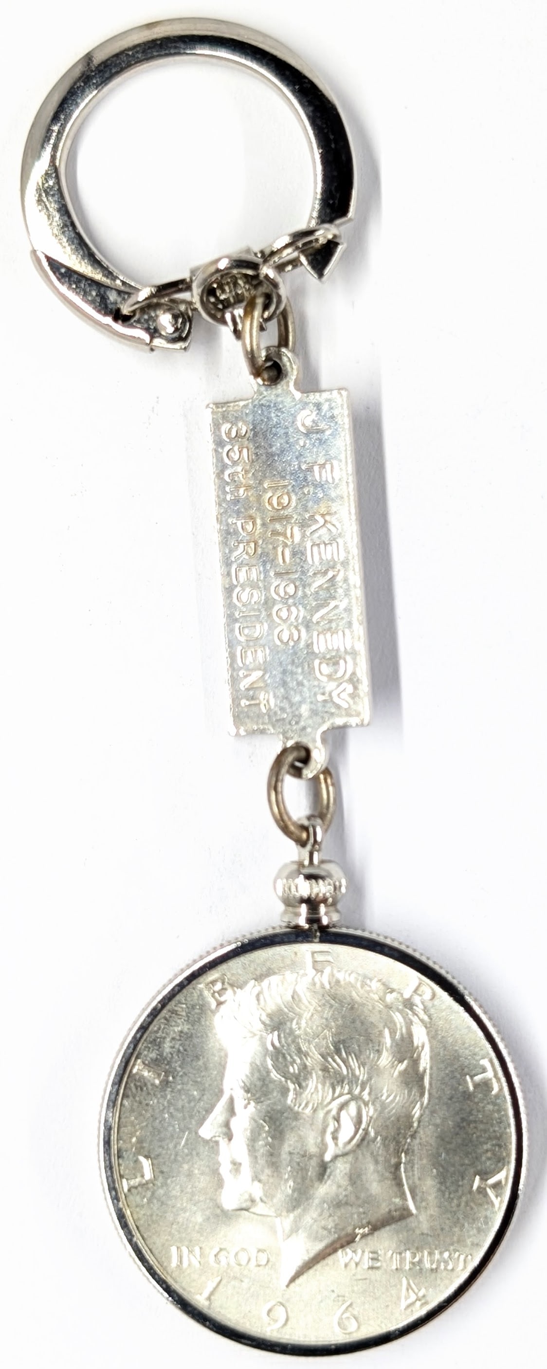 1964 Silver John F Kennedy Half Dollar Key Chain: Uncirculated