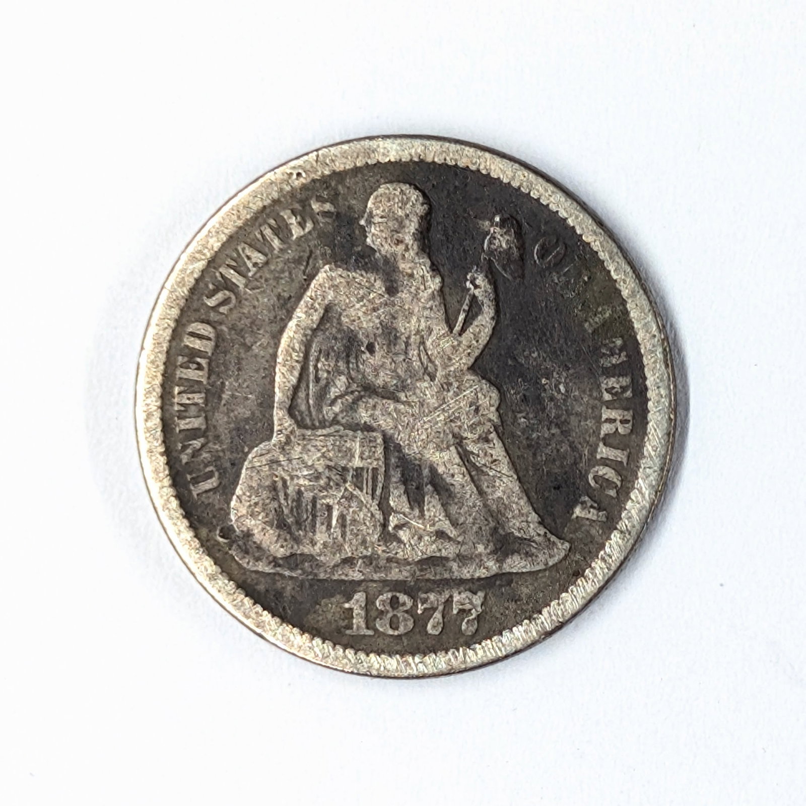 1877-S Silver Seated Liberty Dime: _