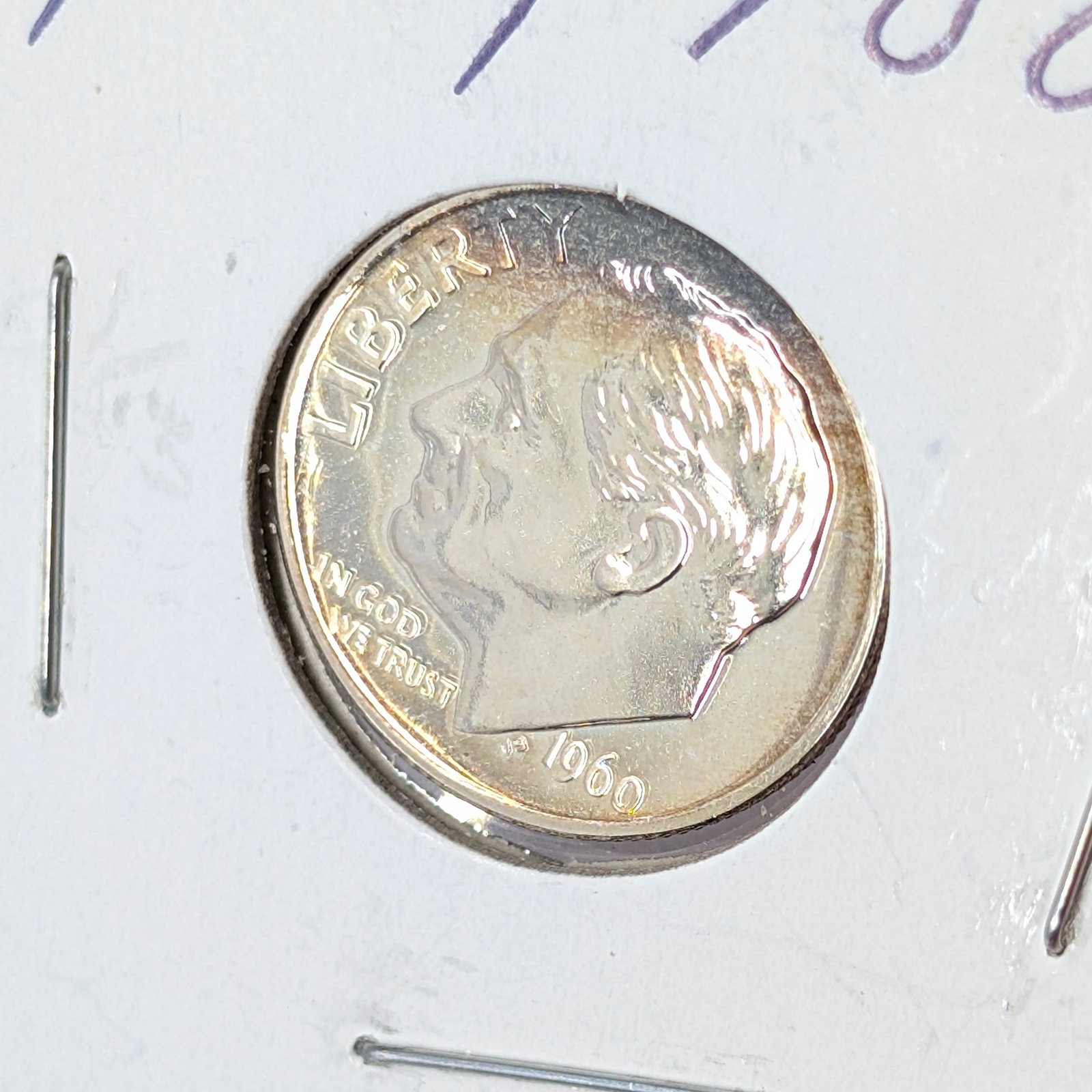 1960 Silver Roosevelt Dime- Proof, Toned - 3