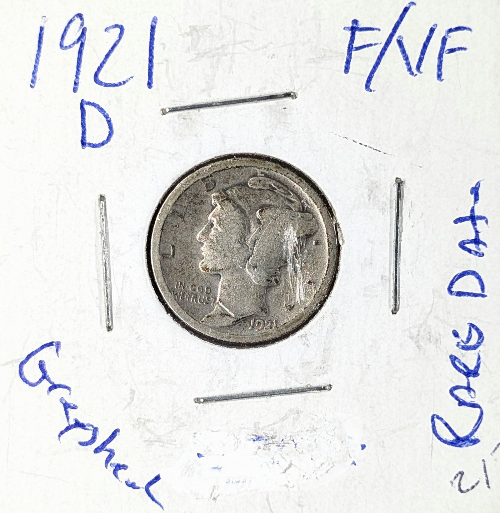 1921-D Silver Mercury Dime- KEY Date!: _