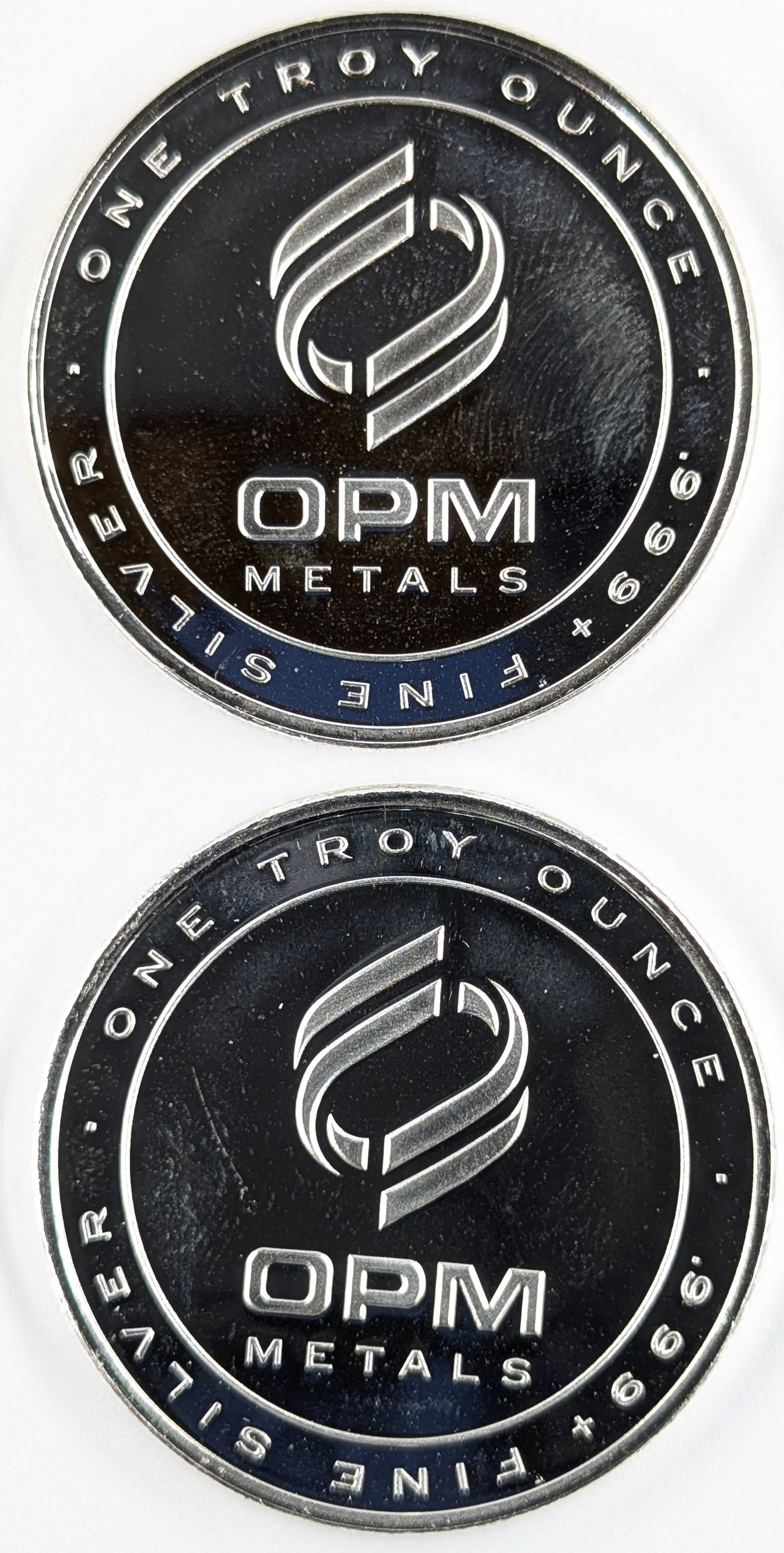 Lot of 2 - 1 Ounce Fine .999 Silver Rounds- OMP Metals - 2