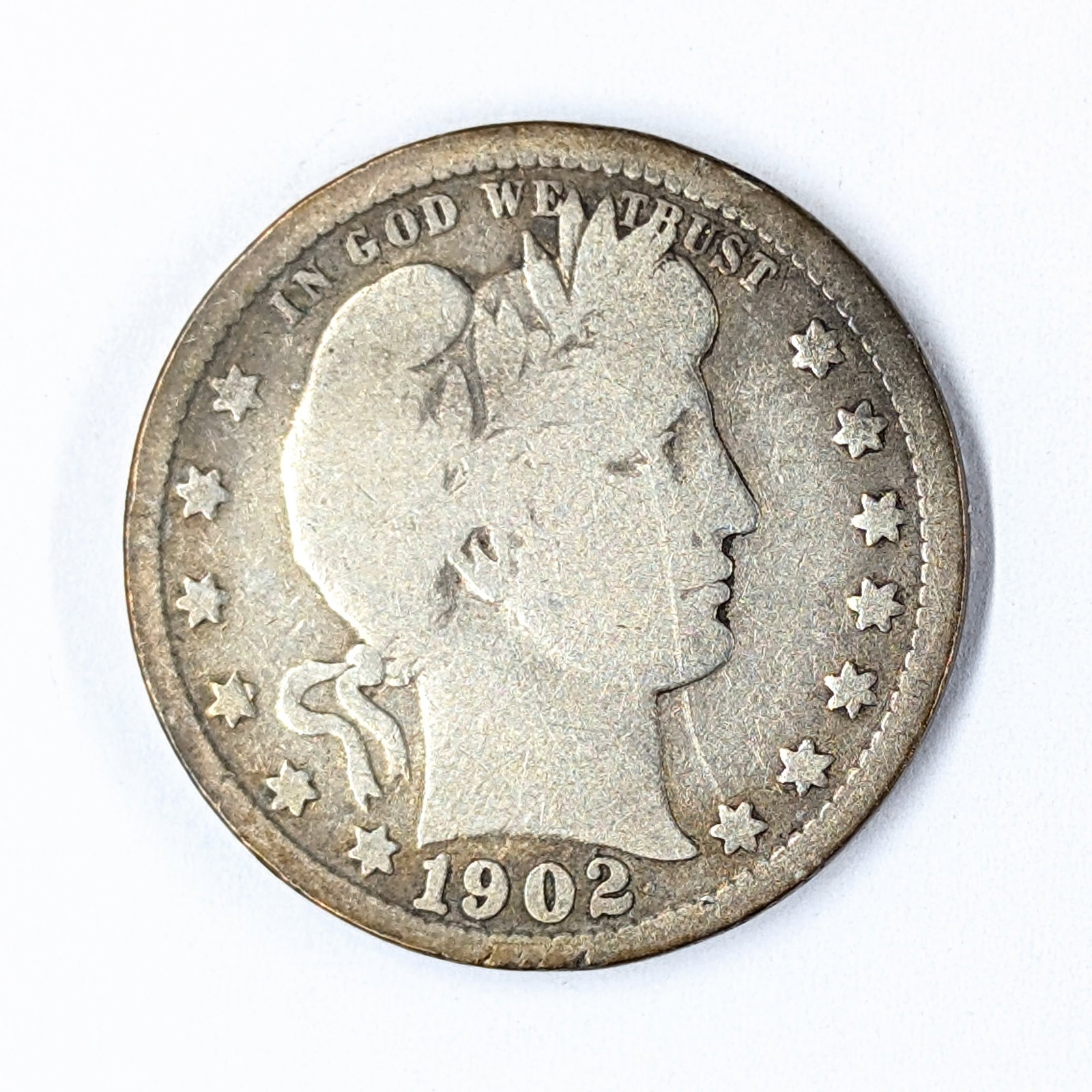 1902 Silver Barber Quarter-Toned (1 of 3)