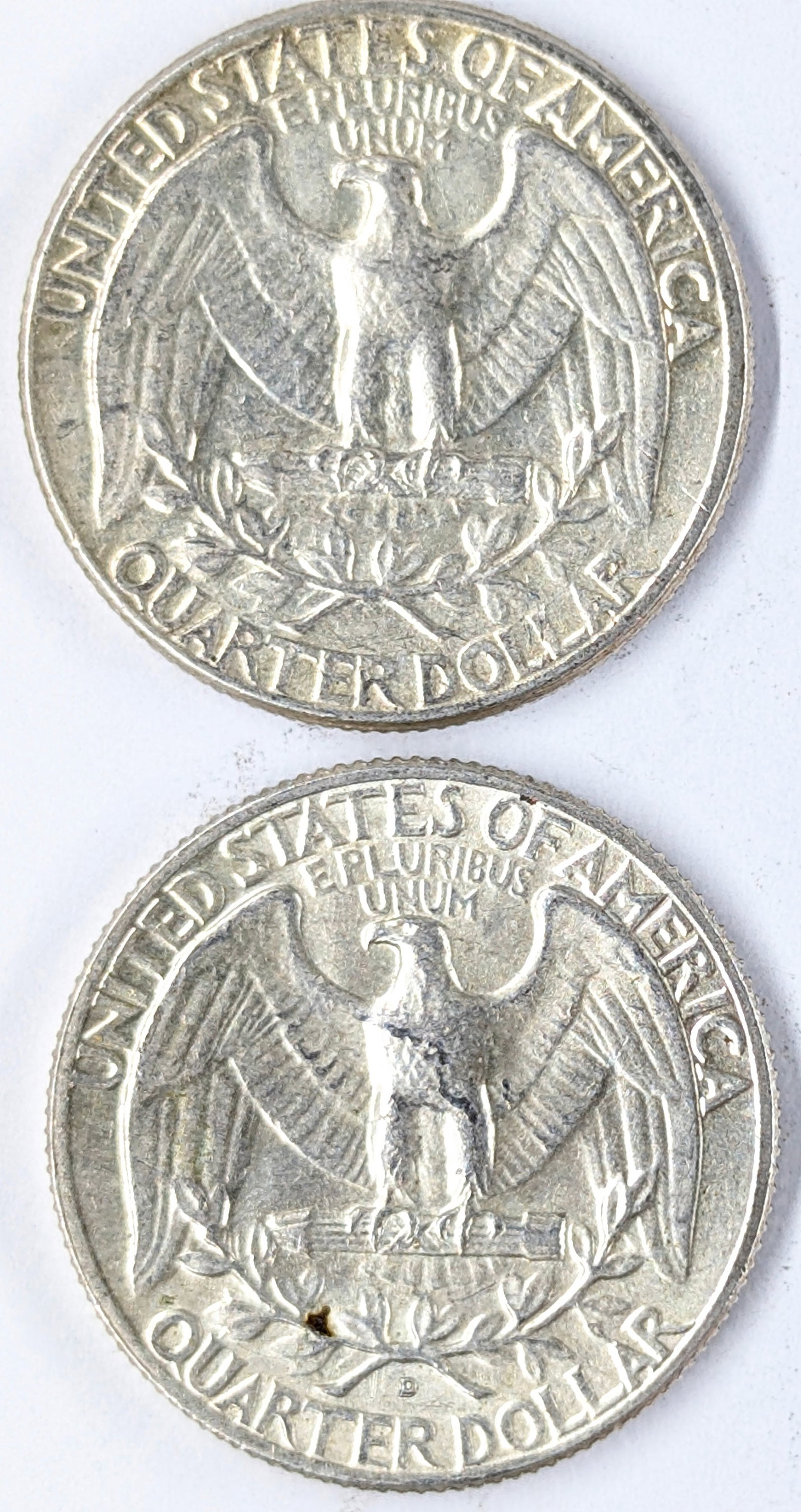Lot of 2 Silver Washington Quarters- 1964 P/D - 2