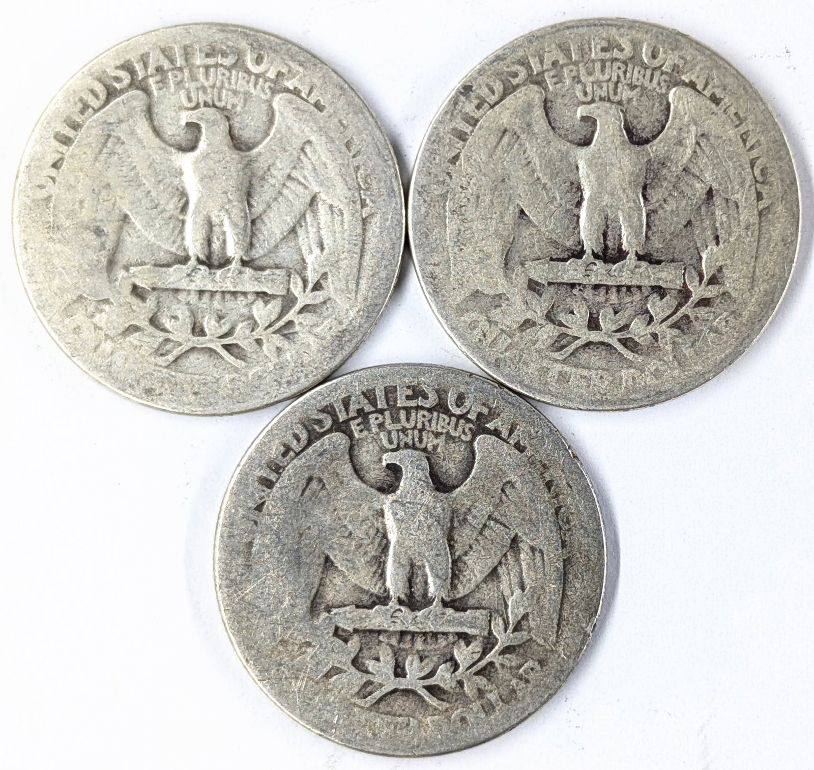 Lot of 3 Silver Washington Quarters- 1934, 1935, 1936 - 2