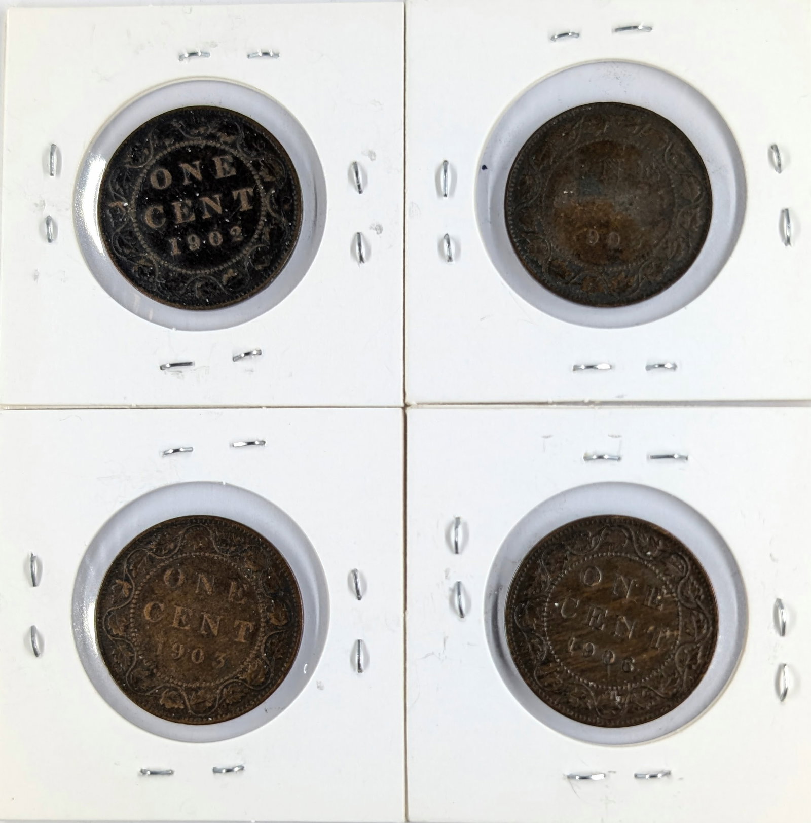 Lot of 4 Canadian Large Cents- 1902-1906 - 2