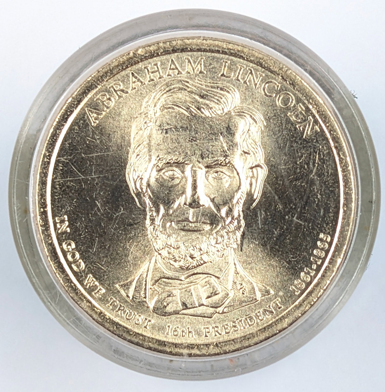 Danbury Mint Tube of 12 Uncirculated 2010 Presidential Dollar Coins- Lincoln - 3