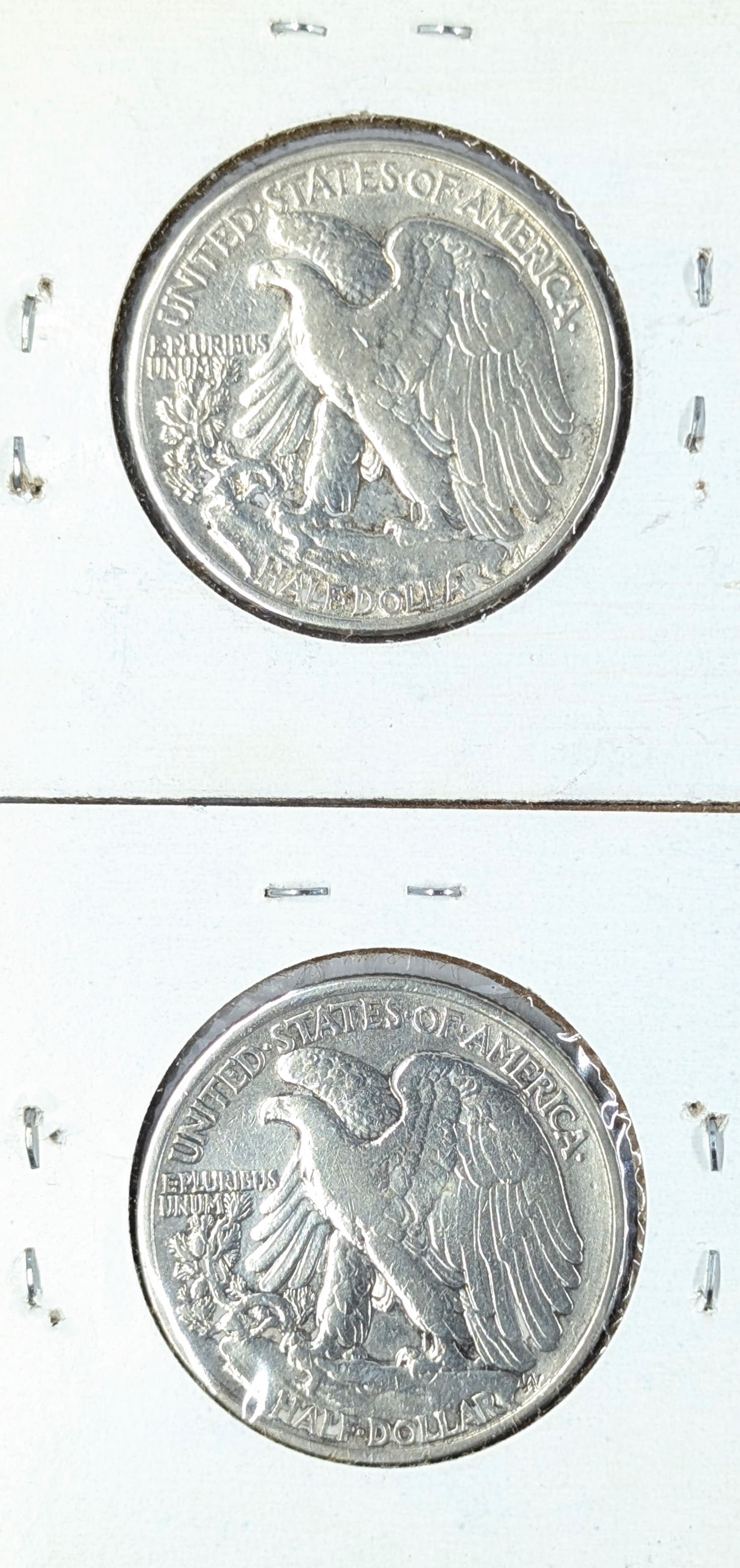 Lot of 2 Silver Walking Liberty Half Dollars- 1942, 1943 - 2