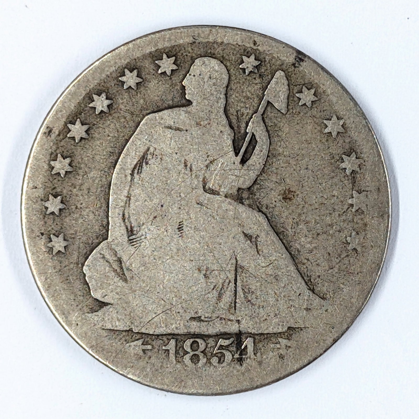 1854 Silver Seated Liberty Half Dollar (1 of 2)