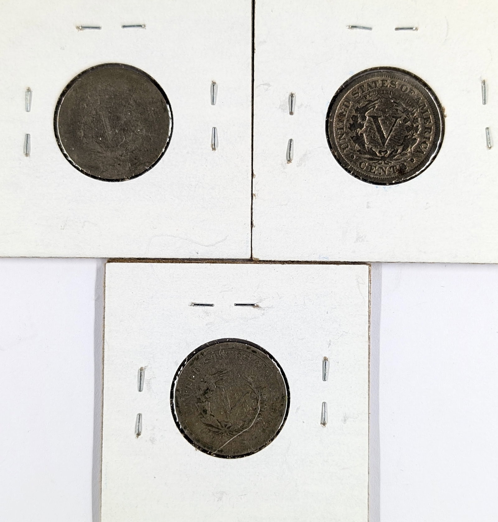 Lot of 3 Buffalo Head Nickels- 1894, 1895, 1896 - 2