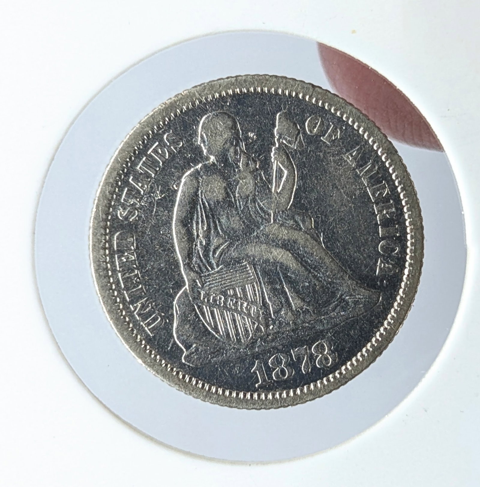 1878 Silver Seated Liberty Dime- Great Condition! - 3