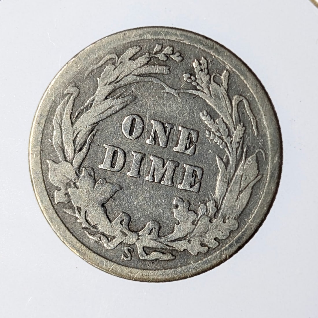 1916-S Silver Barber Dime - 3