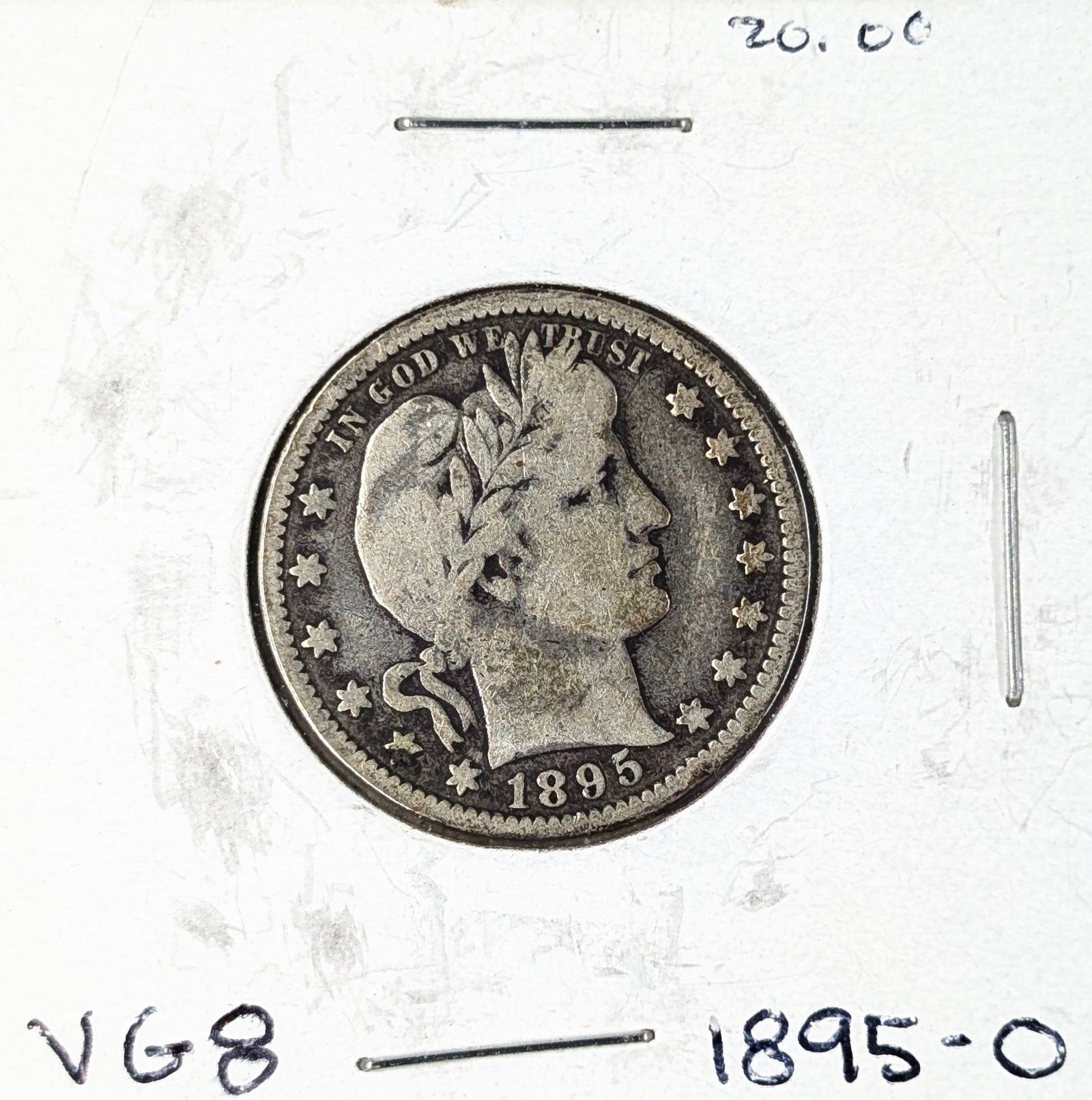 1895-O Silver Barber Quarter- Soft Toning: _