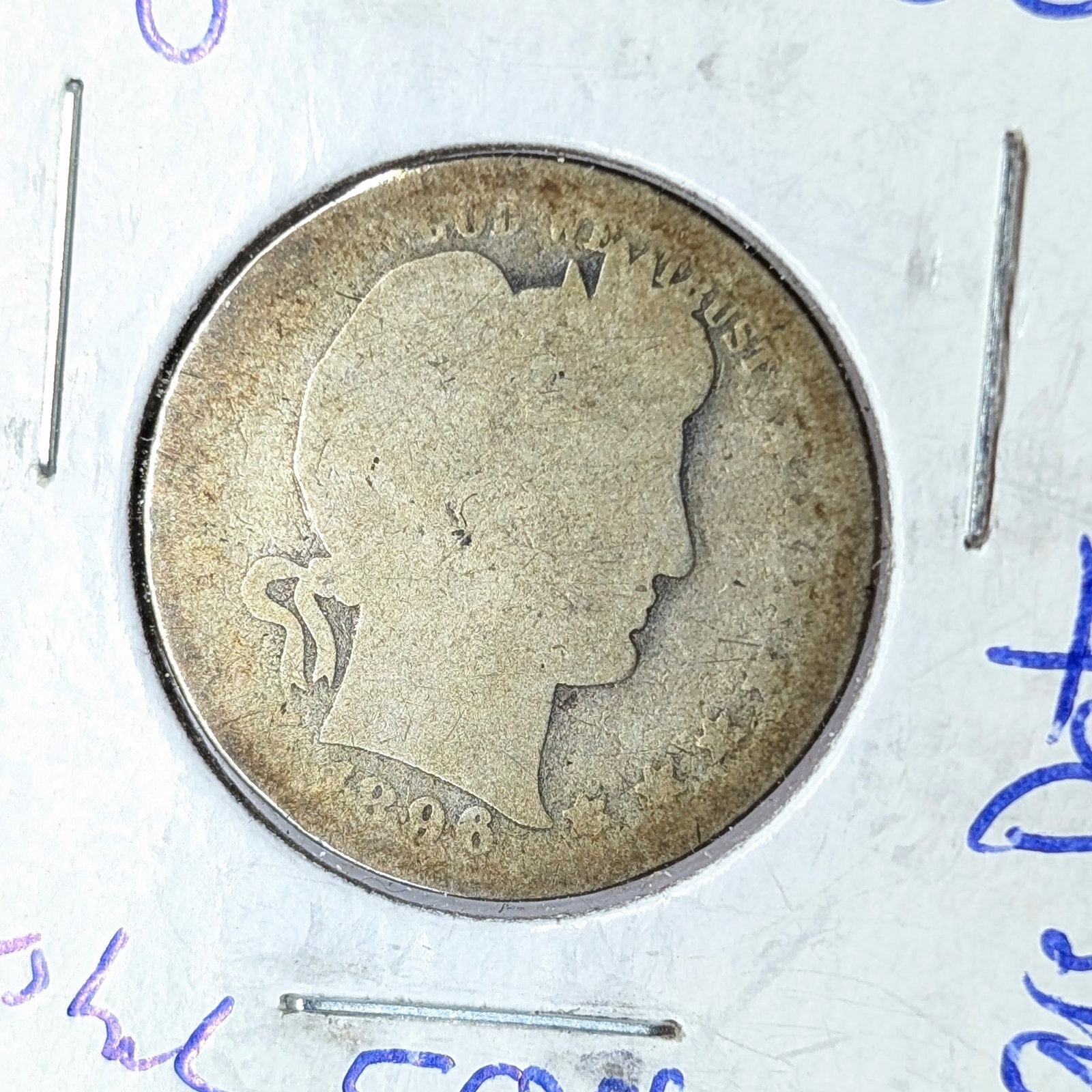 1896-O Silver Barber Quarter-KEY Date! RARE! - 3