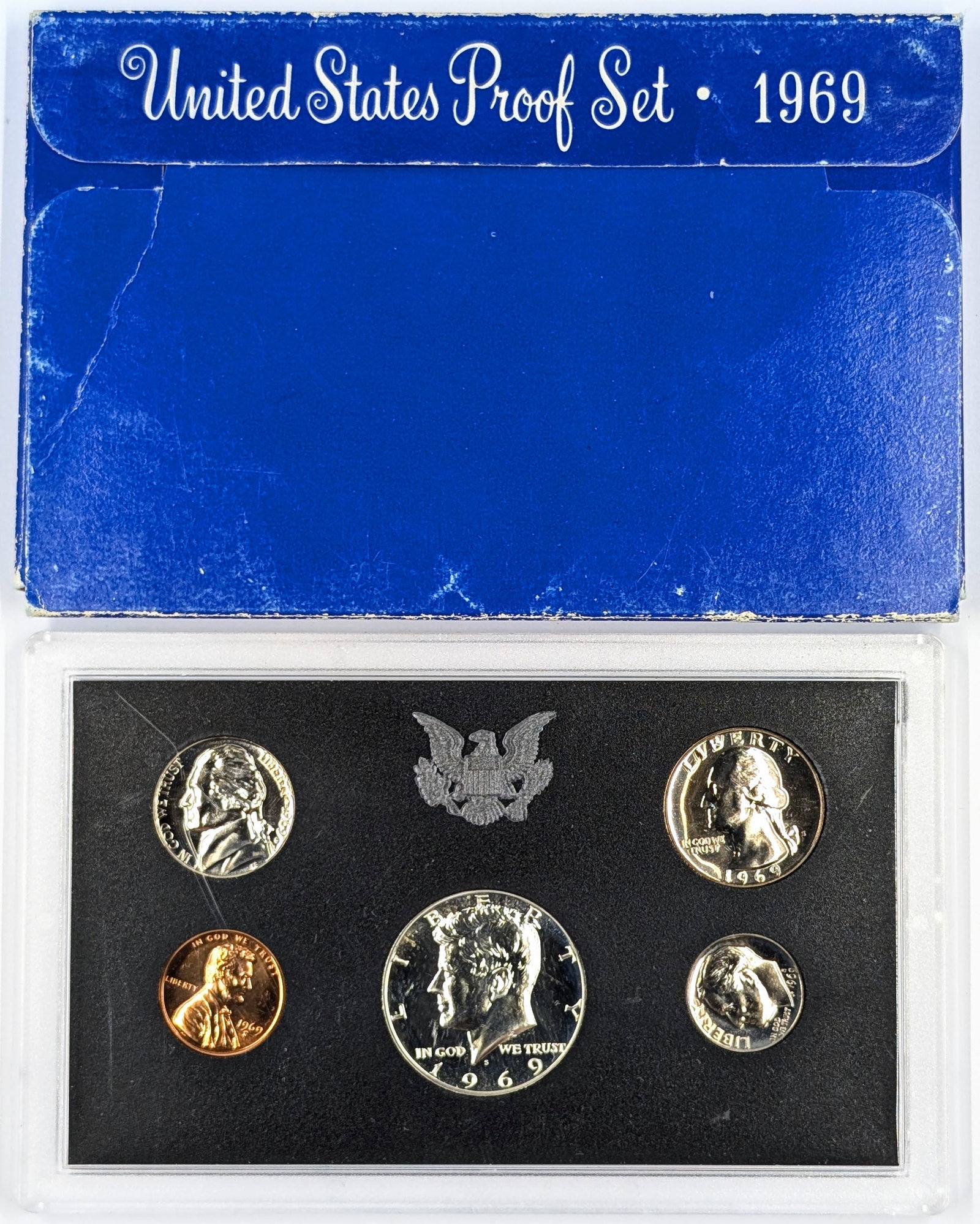 1969 US Mint Proof Set w/ Silver JFK Half: 40% Silver
