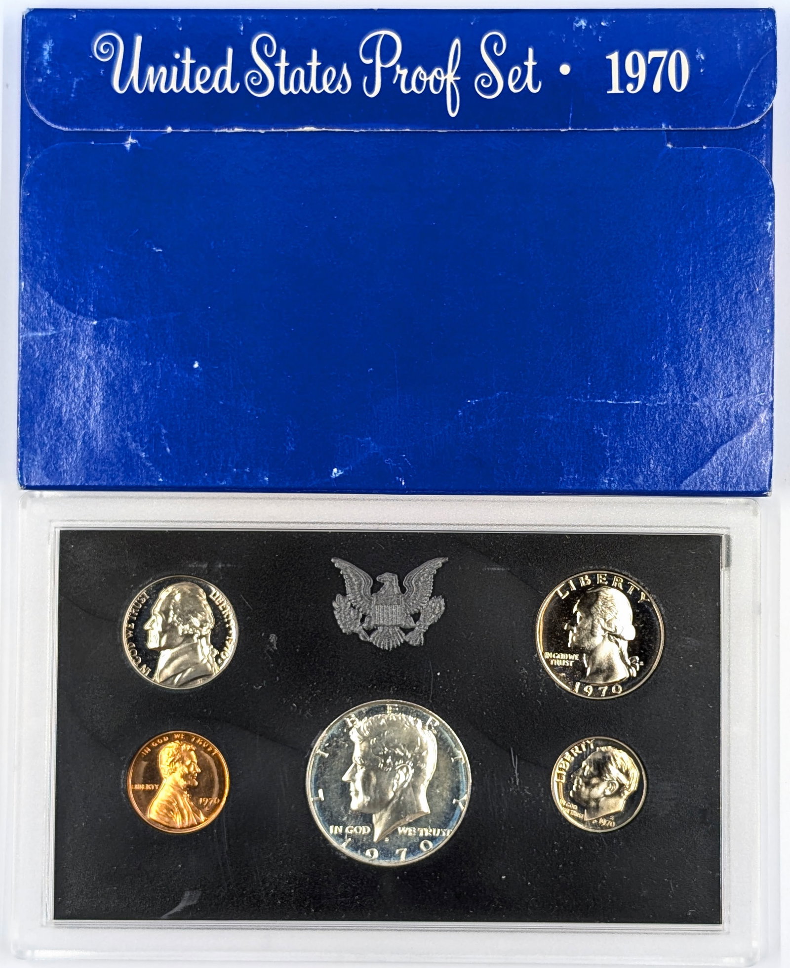 1970 US Mint Proof Set w/ Silver JFK Half: 40% Silver