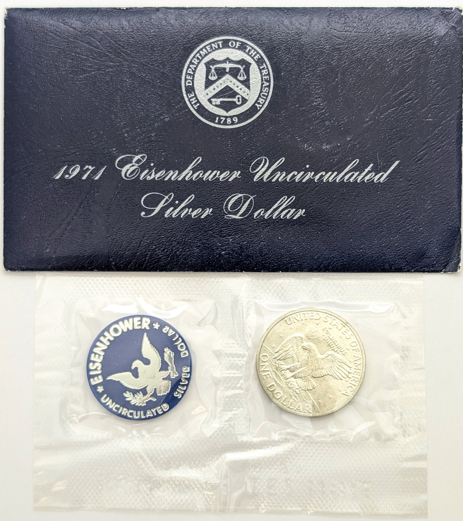 1971-S Eisenhower " Ike" Uncirculated Silver Dollar - 2