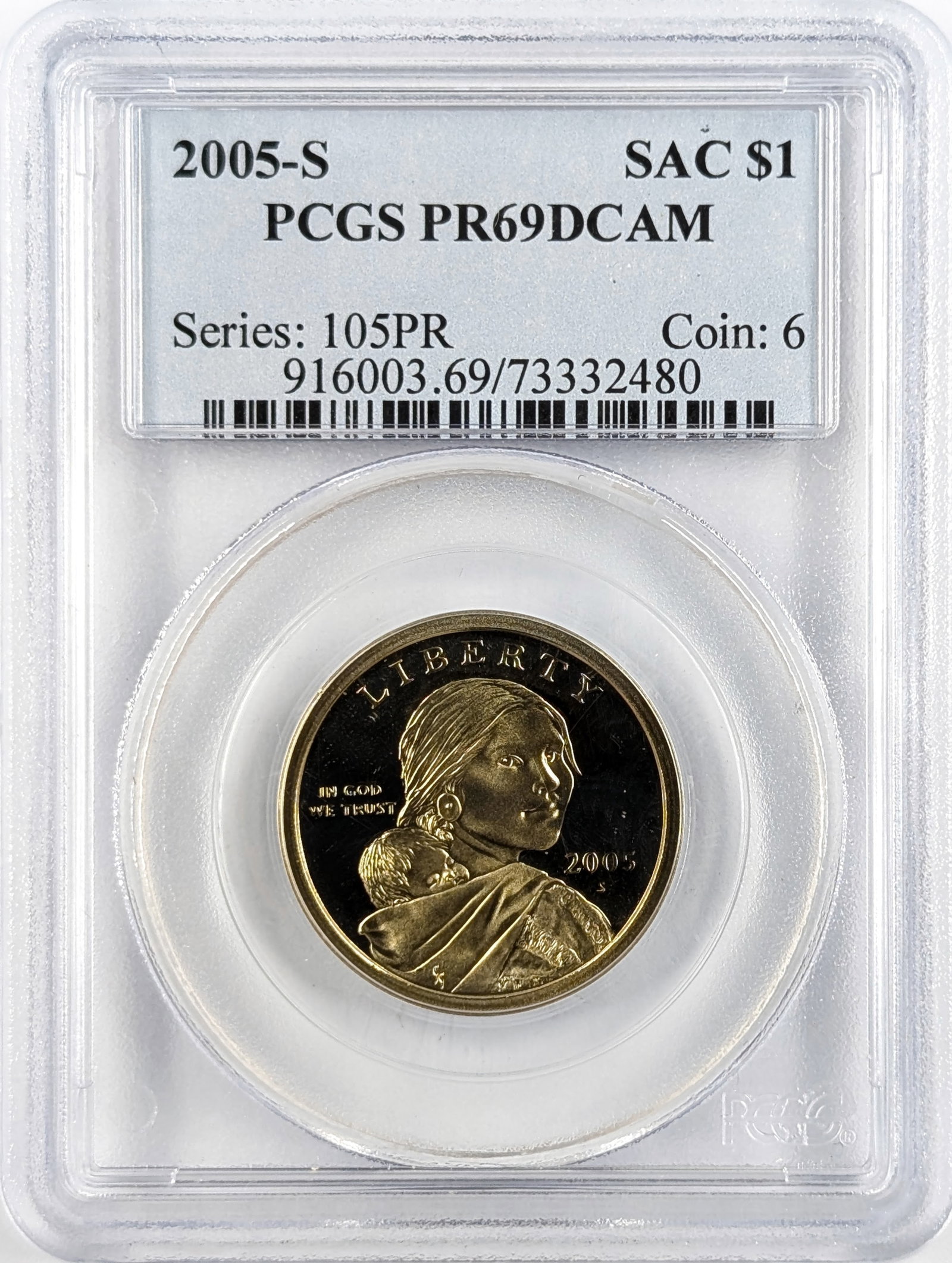 PCGS 2005-S PR69DCAM Sacagawea Dollar Coin