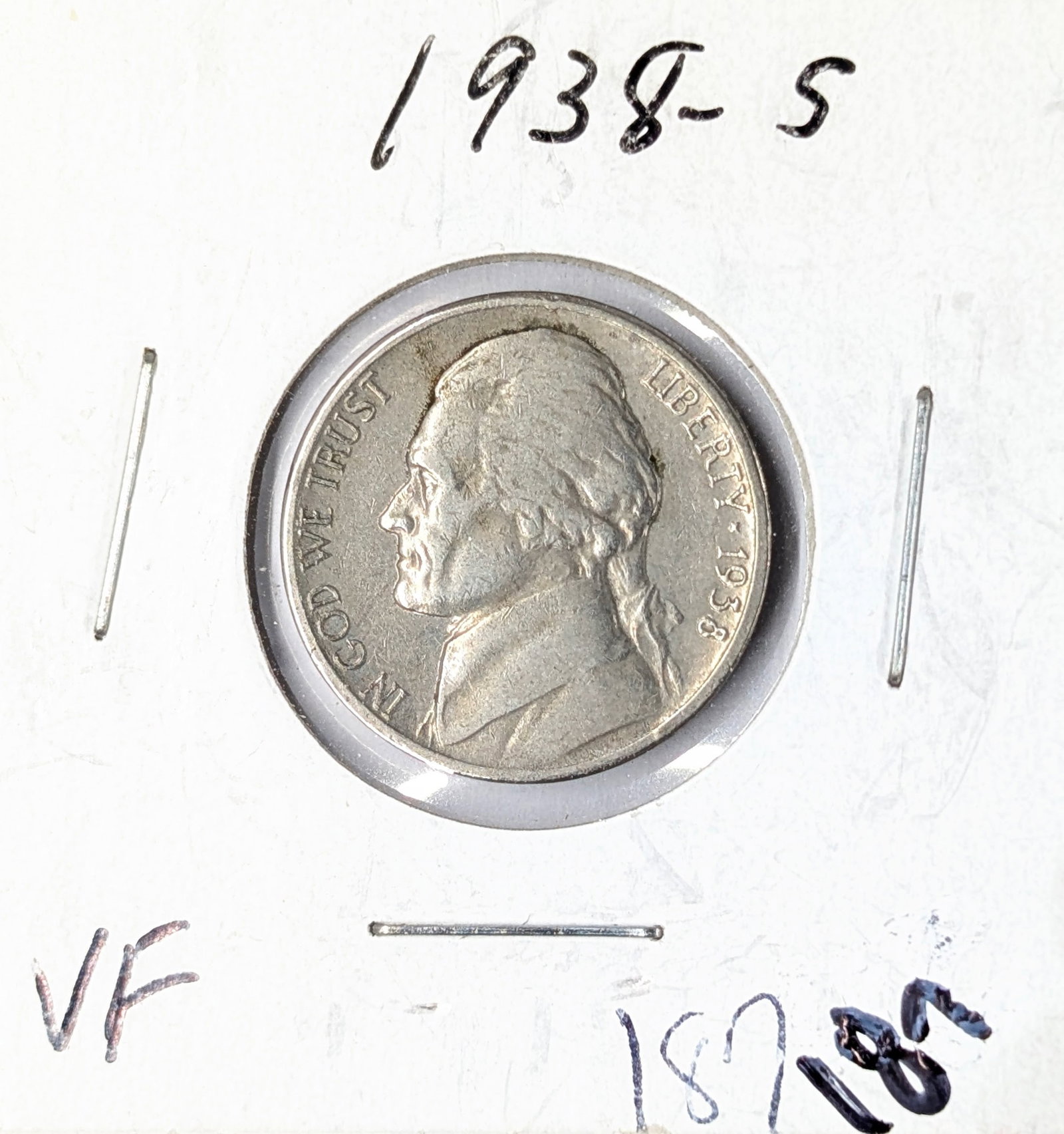 1938-S Jefferson Nickel: First Year of Issue