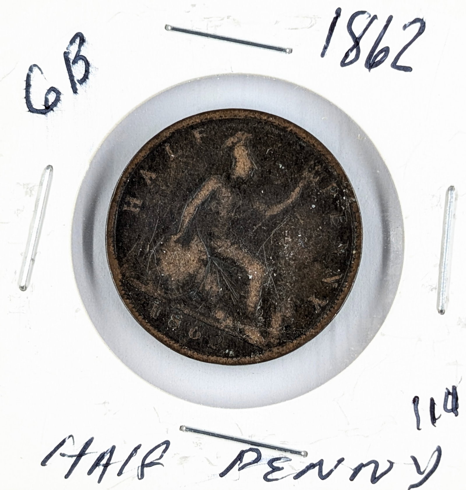 1862 Great Britain Half Penny: _