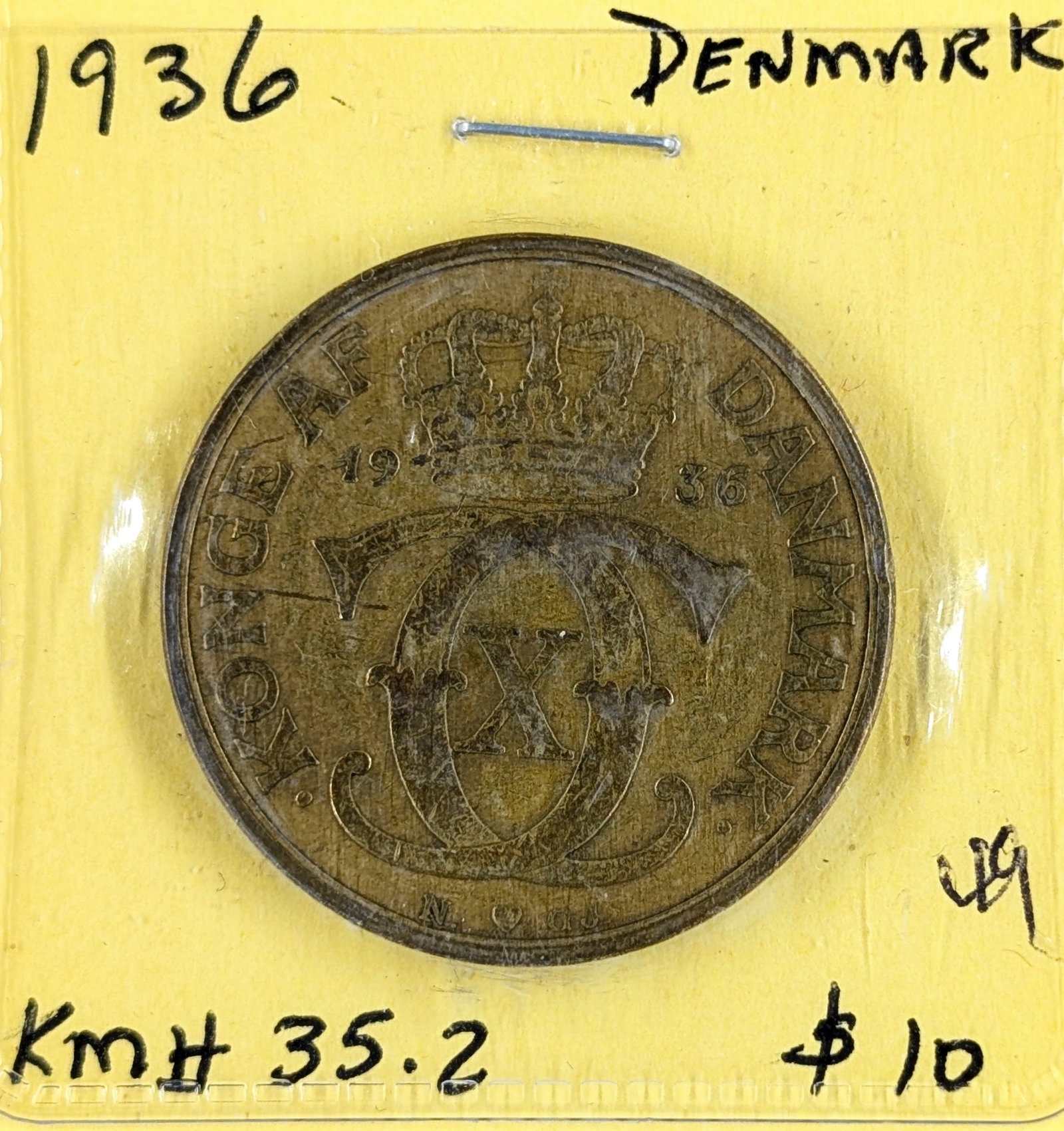 1936 Denmark 1 Krone Coin (1 of 2)