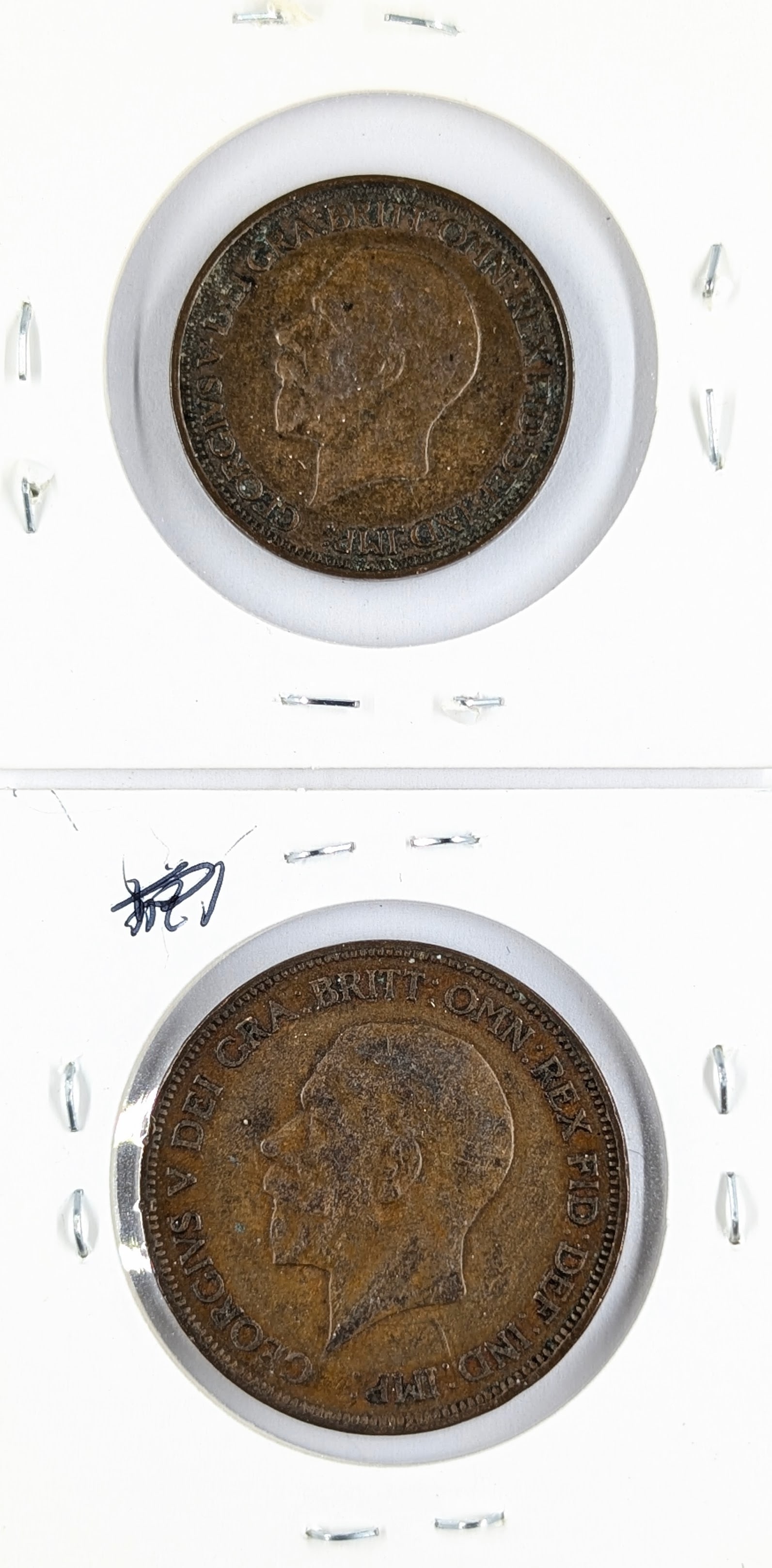 Lot of 2 Great Britain Pennies- 1929 Half Penny, 1929 One Penny - 2