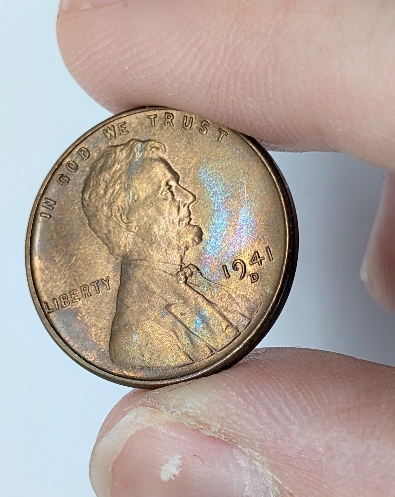 1941-D Wheat Cent- Toned, Uncirculated - 3