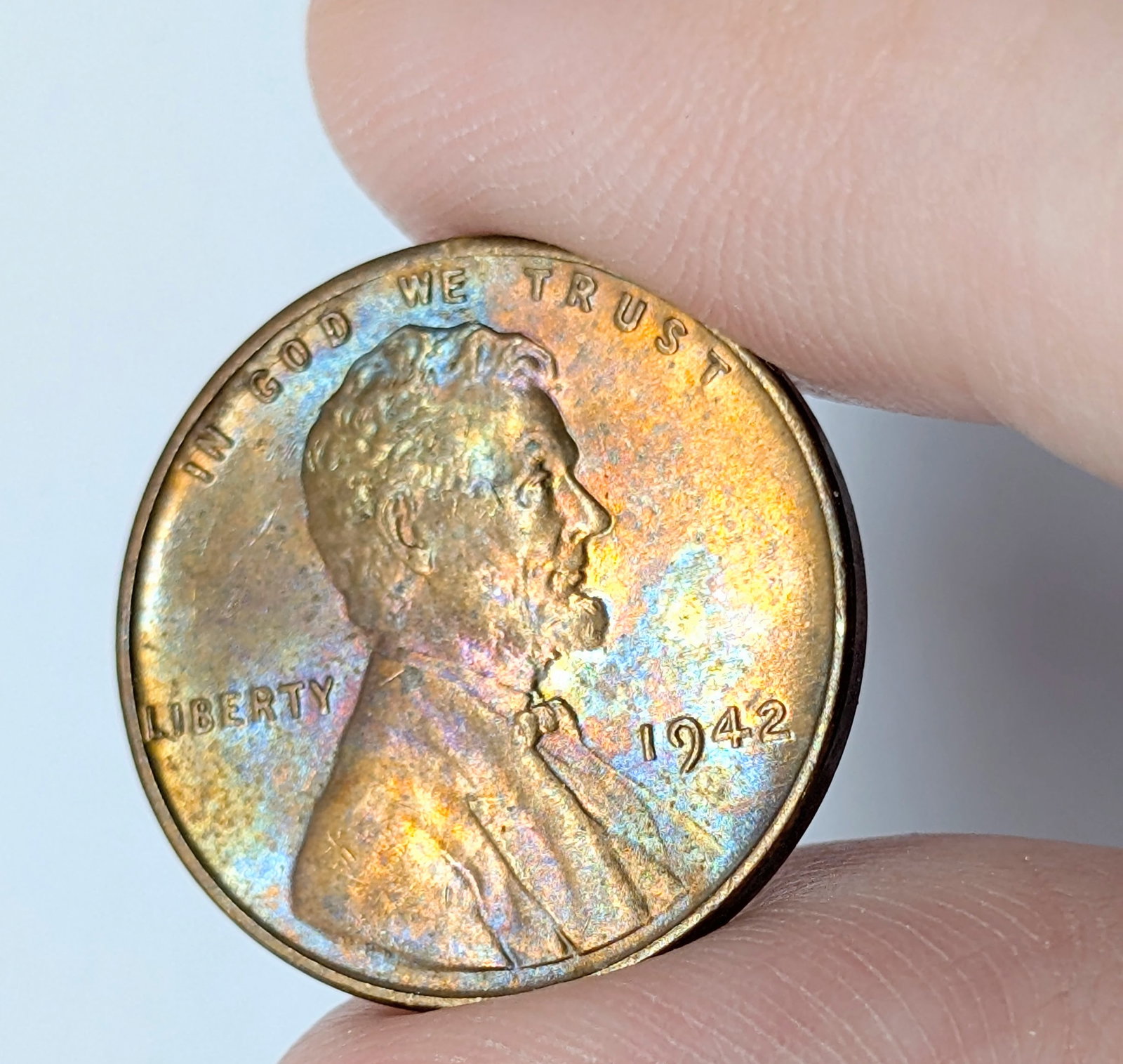 1942 Wheat Cent- Toned, Uncirculated - 3