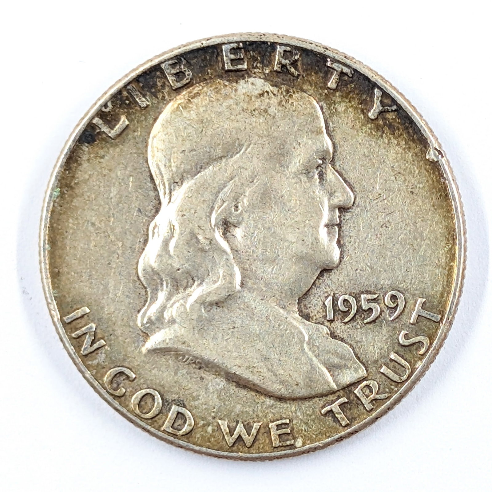 1959 Silver Franklin Half Dollar- Toned (1 of 3)