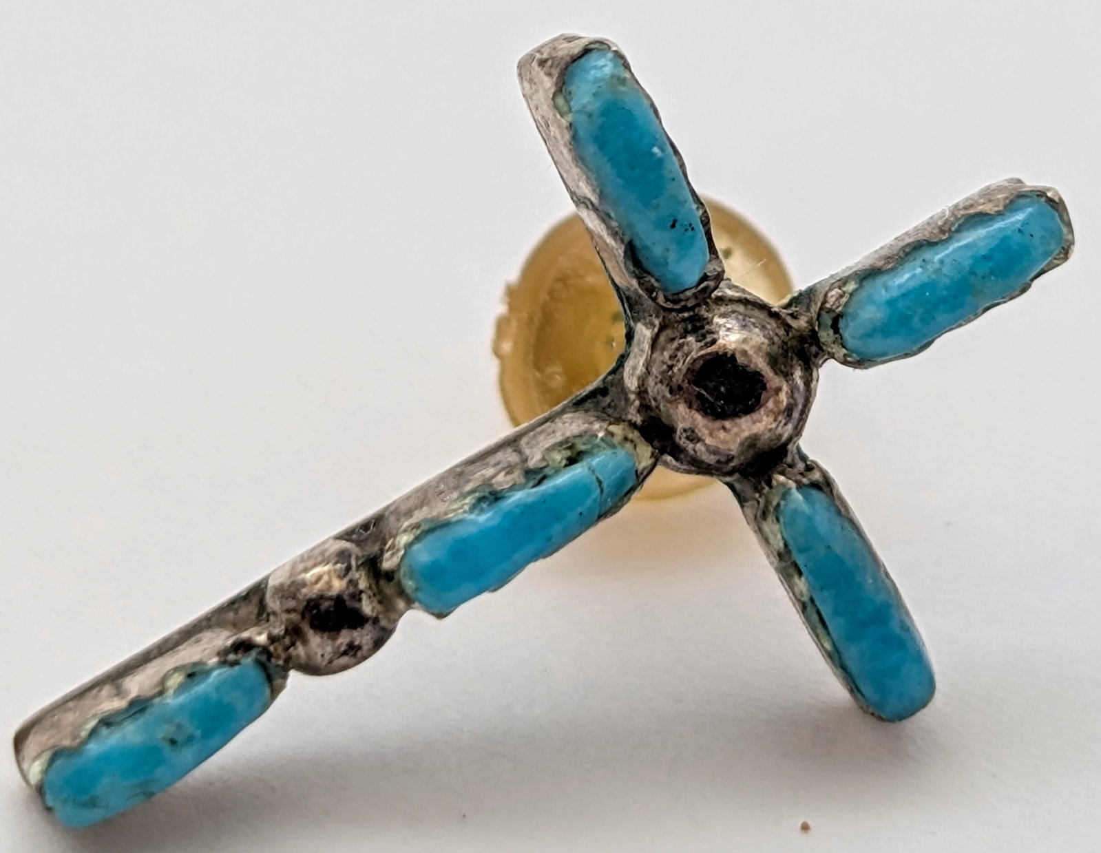 Sterling Silver Turquoise Cross Stud Earrings - 3