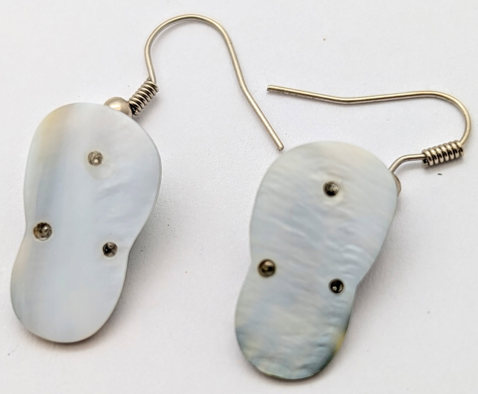 Abalone Shell Flip Flop Dangle Earrings - 4