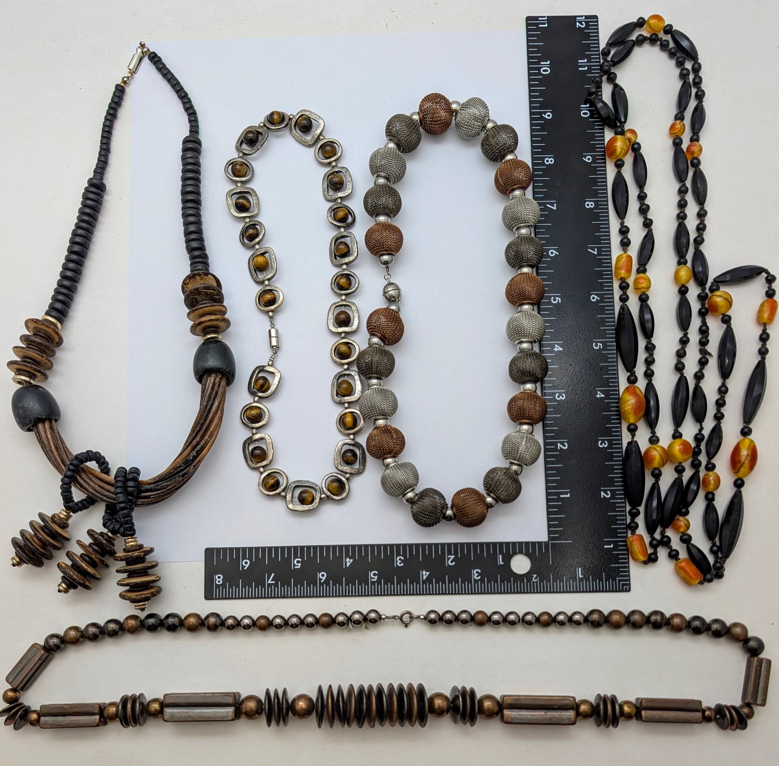 Lot of 5 Costume Boho Beaded Necklaces - 5