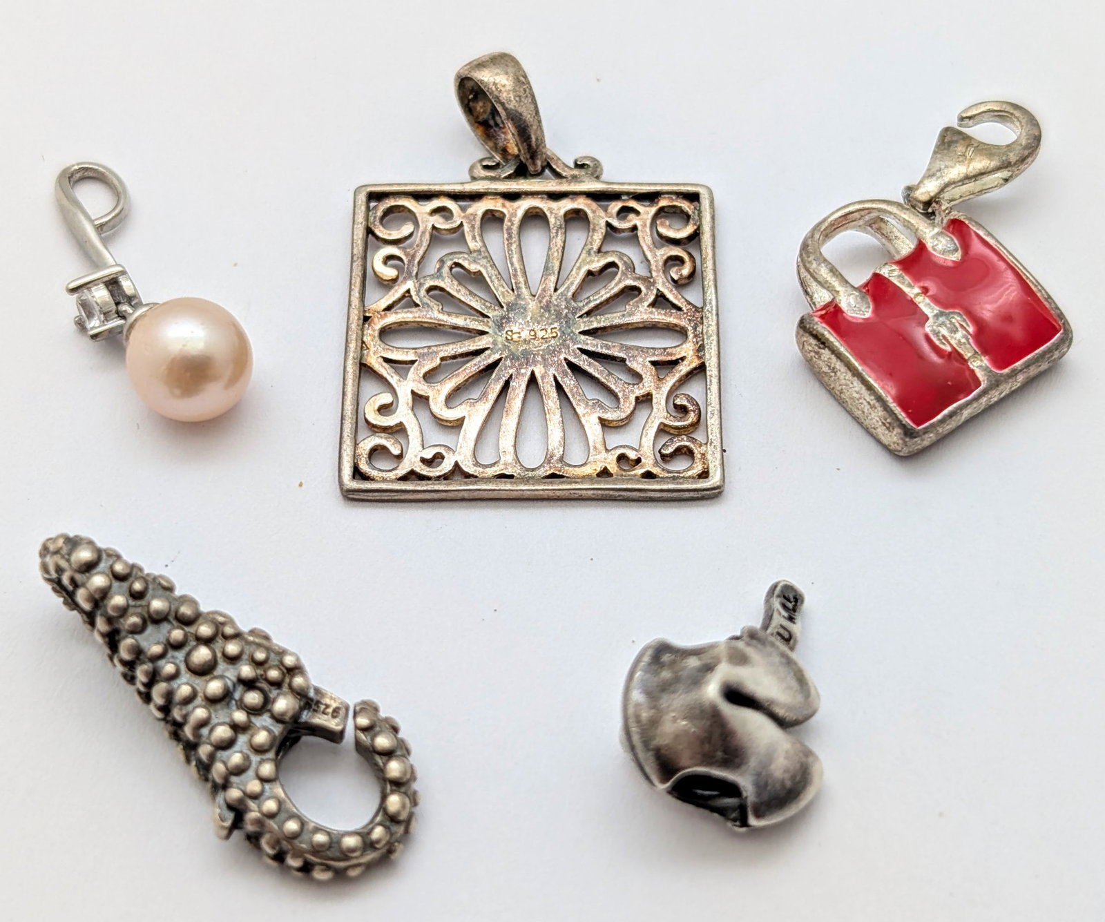 Lot of 5 Sterling Silver Pendants or Charms (1 of 8)