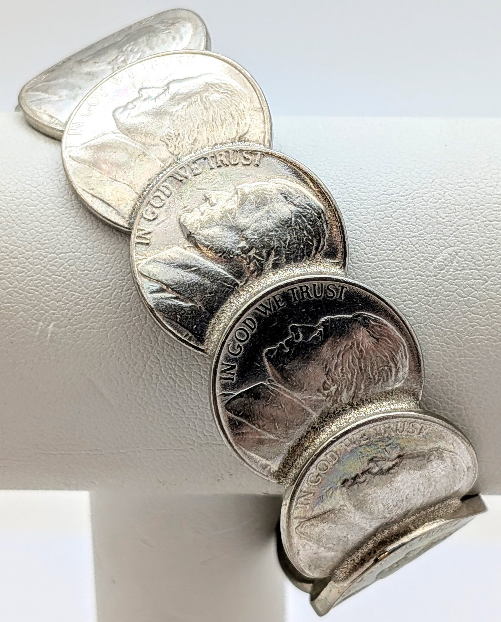 Handmade Jefferson Nickel Cuff Bracelet: Jewelry
