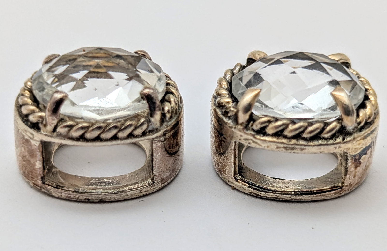Lot of 6 Lori Bonn Sterling Silver Rhinestone Beads - 18.77g - 3