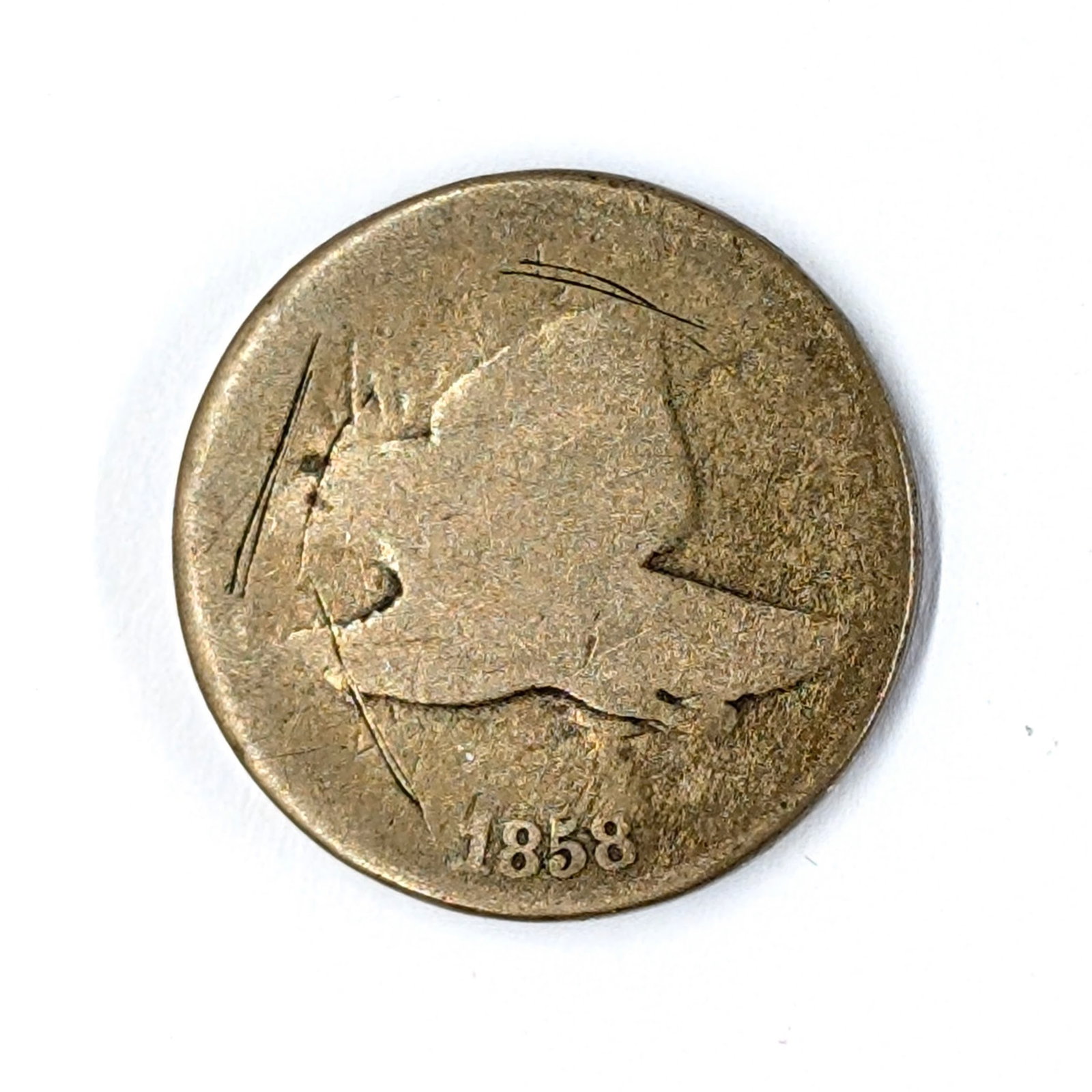1858 Flying Cent: Coin