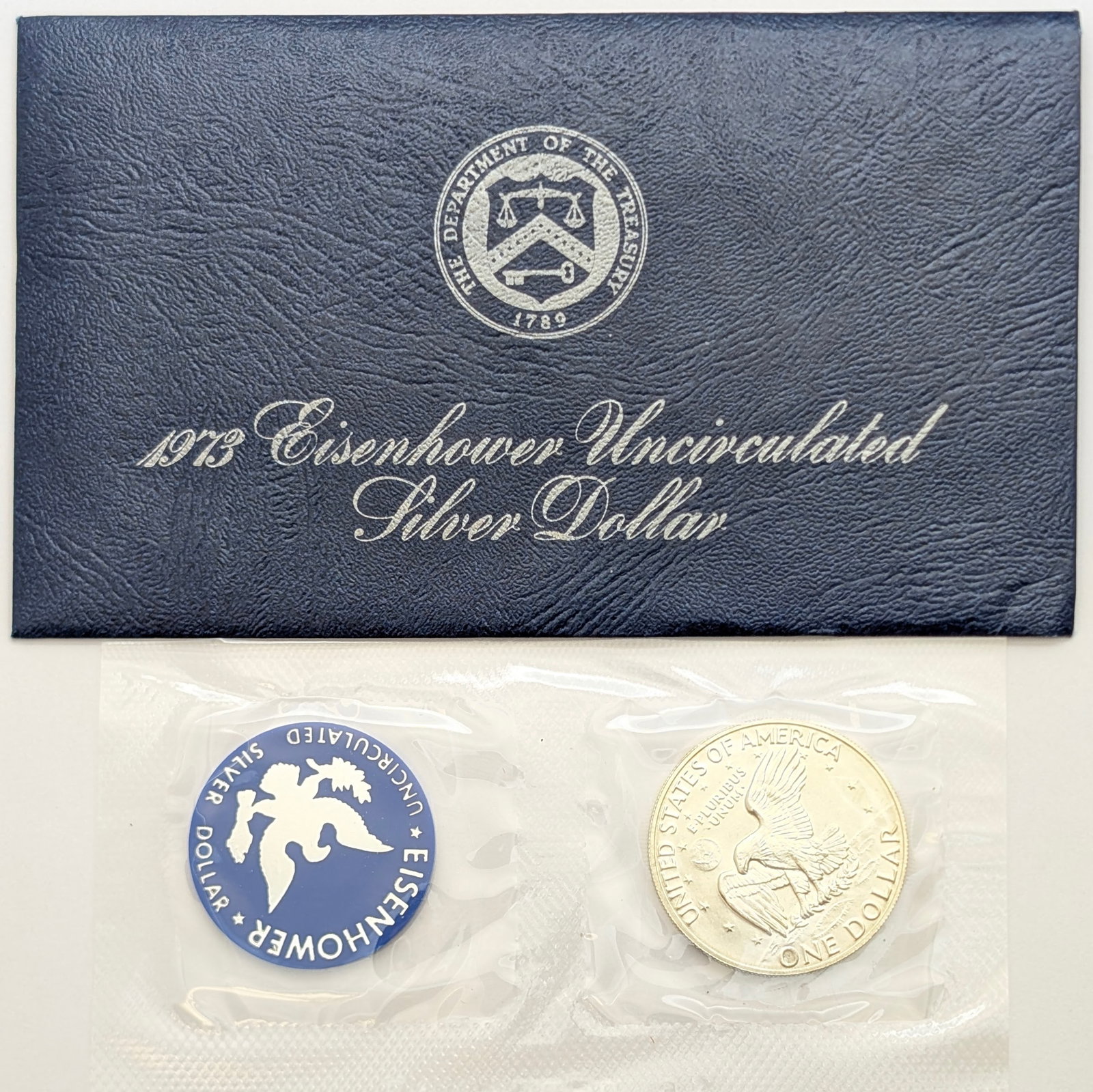 1973-S Eisenhower " Ike" Uncirculated Silver Dollar - 2