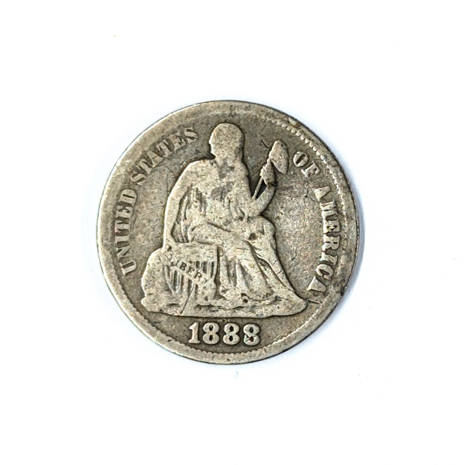1888 Silver Seated Liberty Dime: Silver