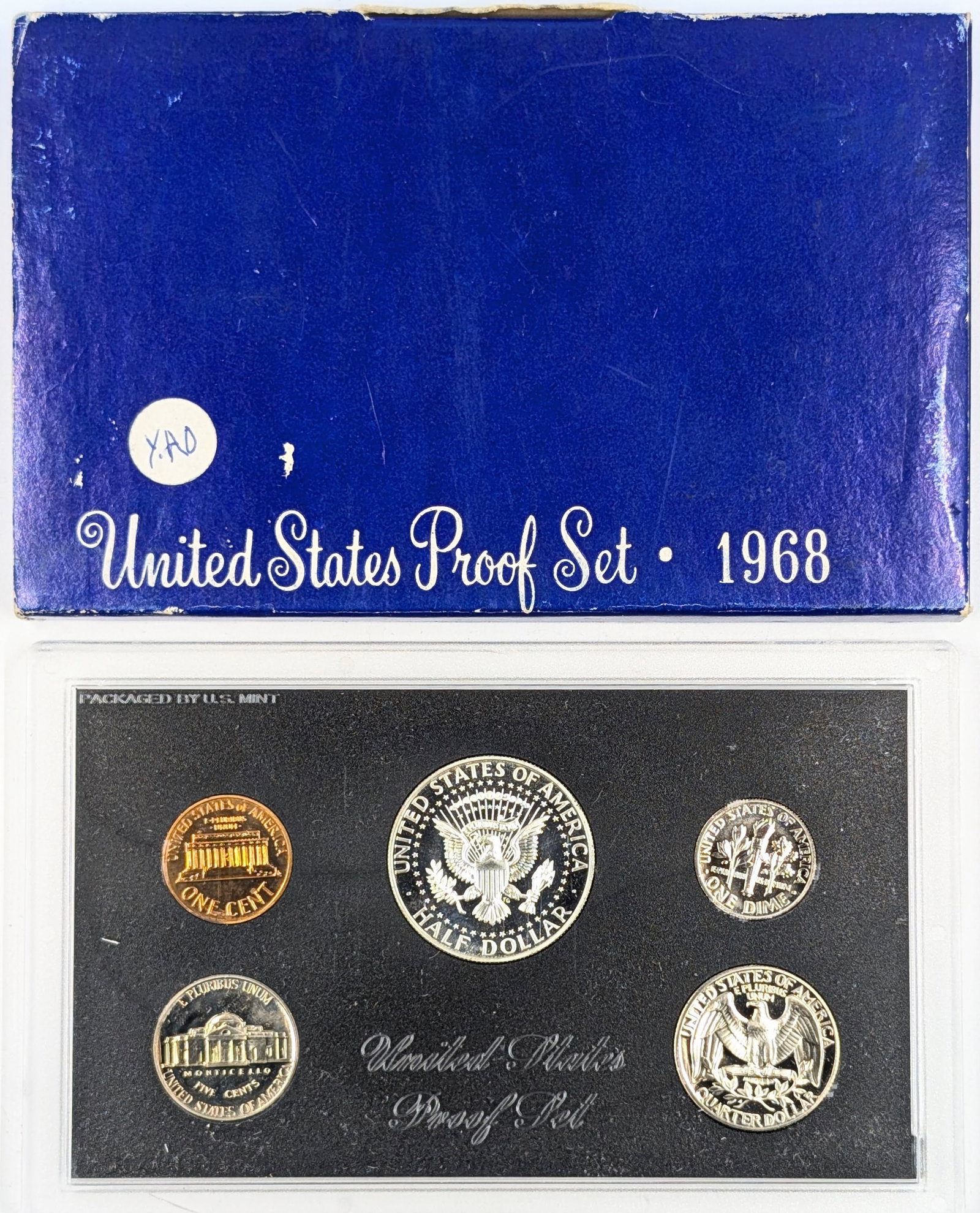 1968 US Mint Proof Set w/ Silver JFK Half - 2