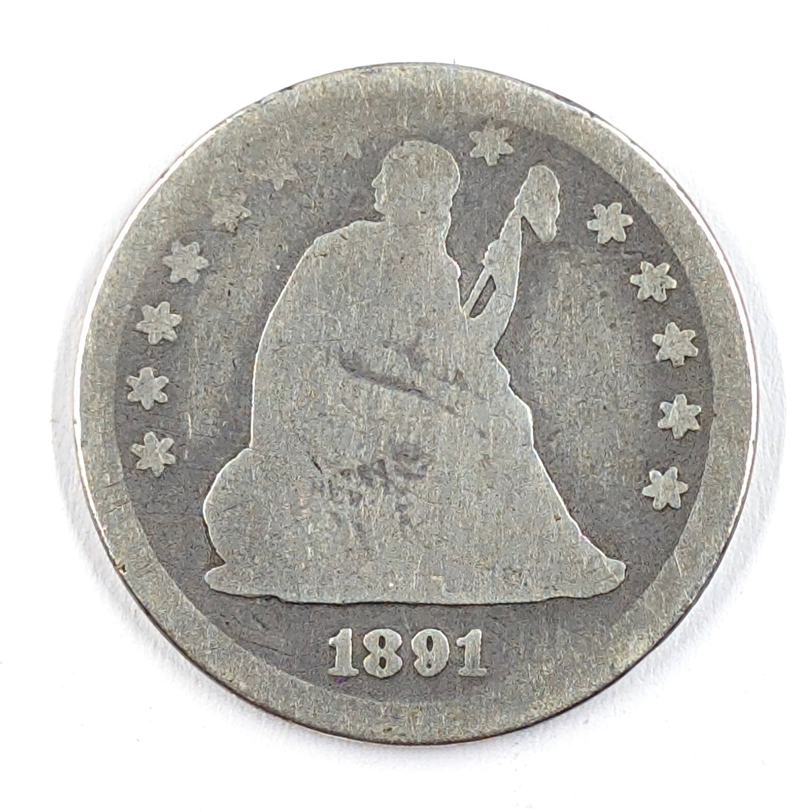 1891-S Silver Liberty Seated Quarter: Silver