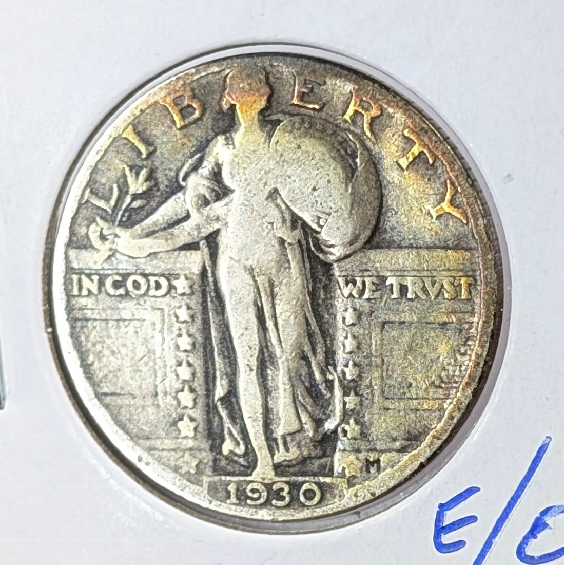 1930 Silver Standing Liberty Quarter - Toned: Silver