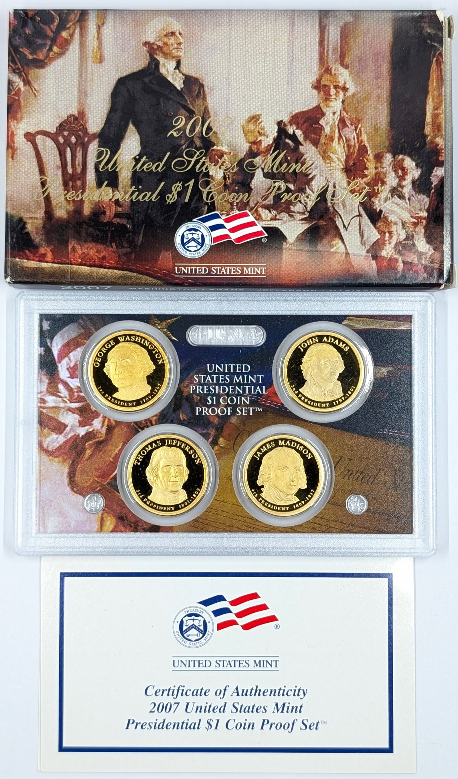 2007 US Mint Presidential $1 Coin Proof Set w/ COA (1 of 2)