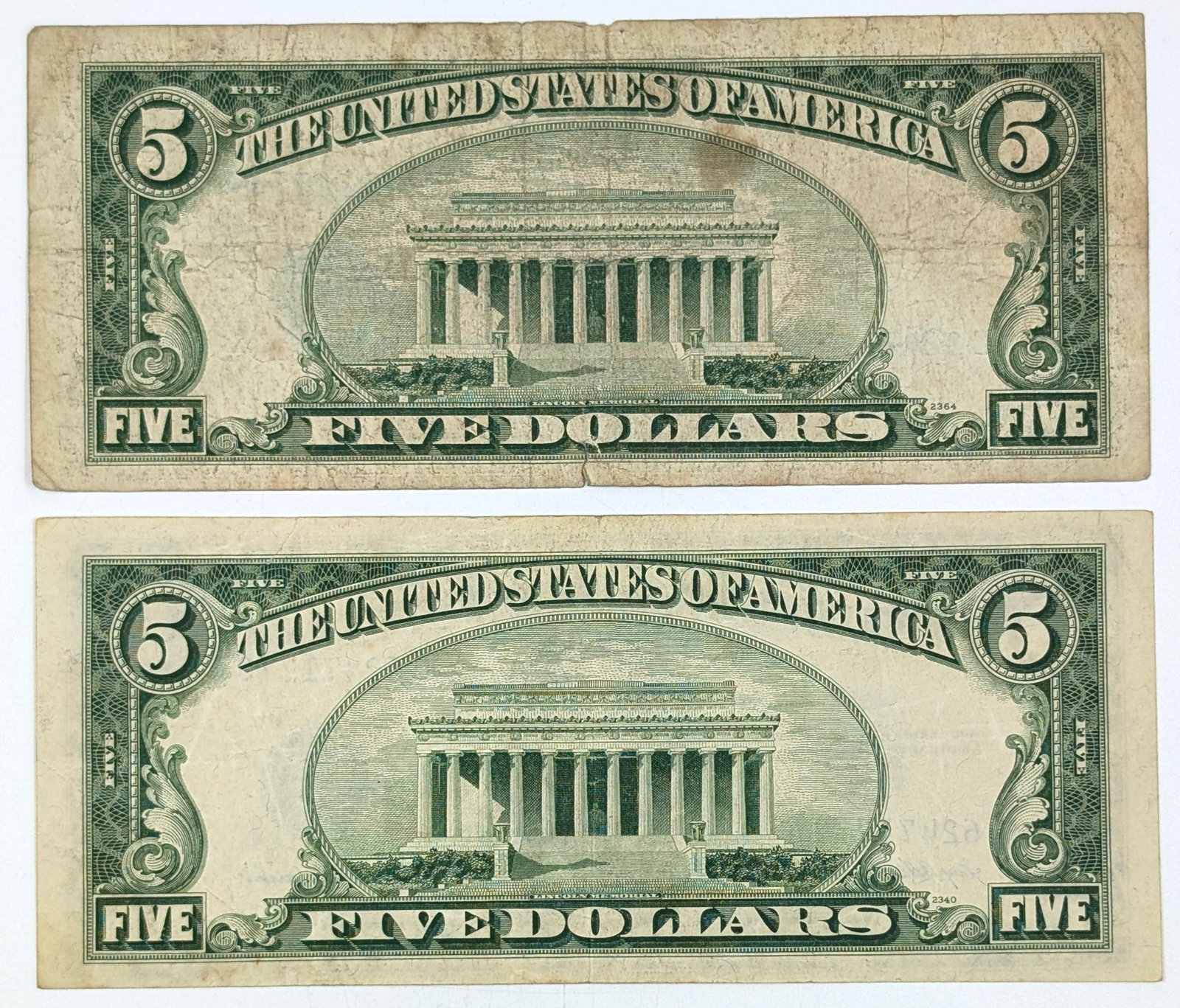 Lot of 2 - 1953 A $5 Notes - Silver Certificates - 2