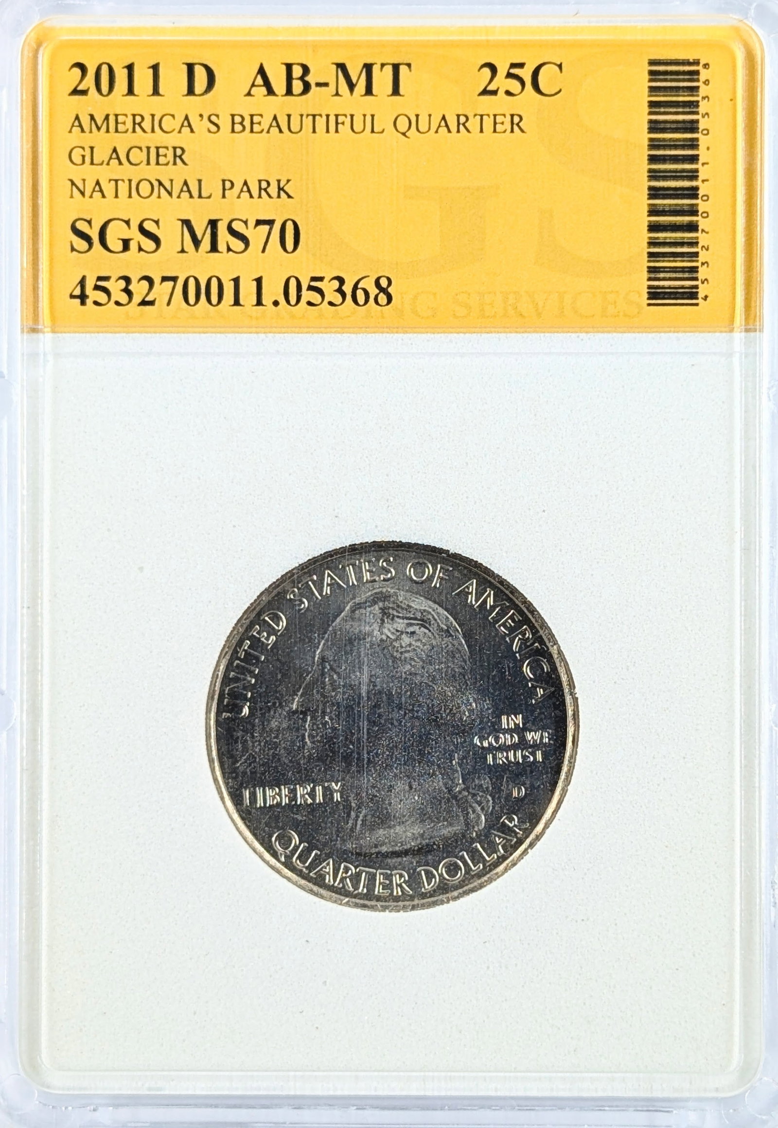 SGS 2011-D MS70 America the Beautiful Quarter - Glacier NP: Coin