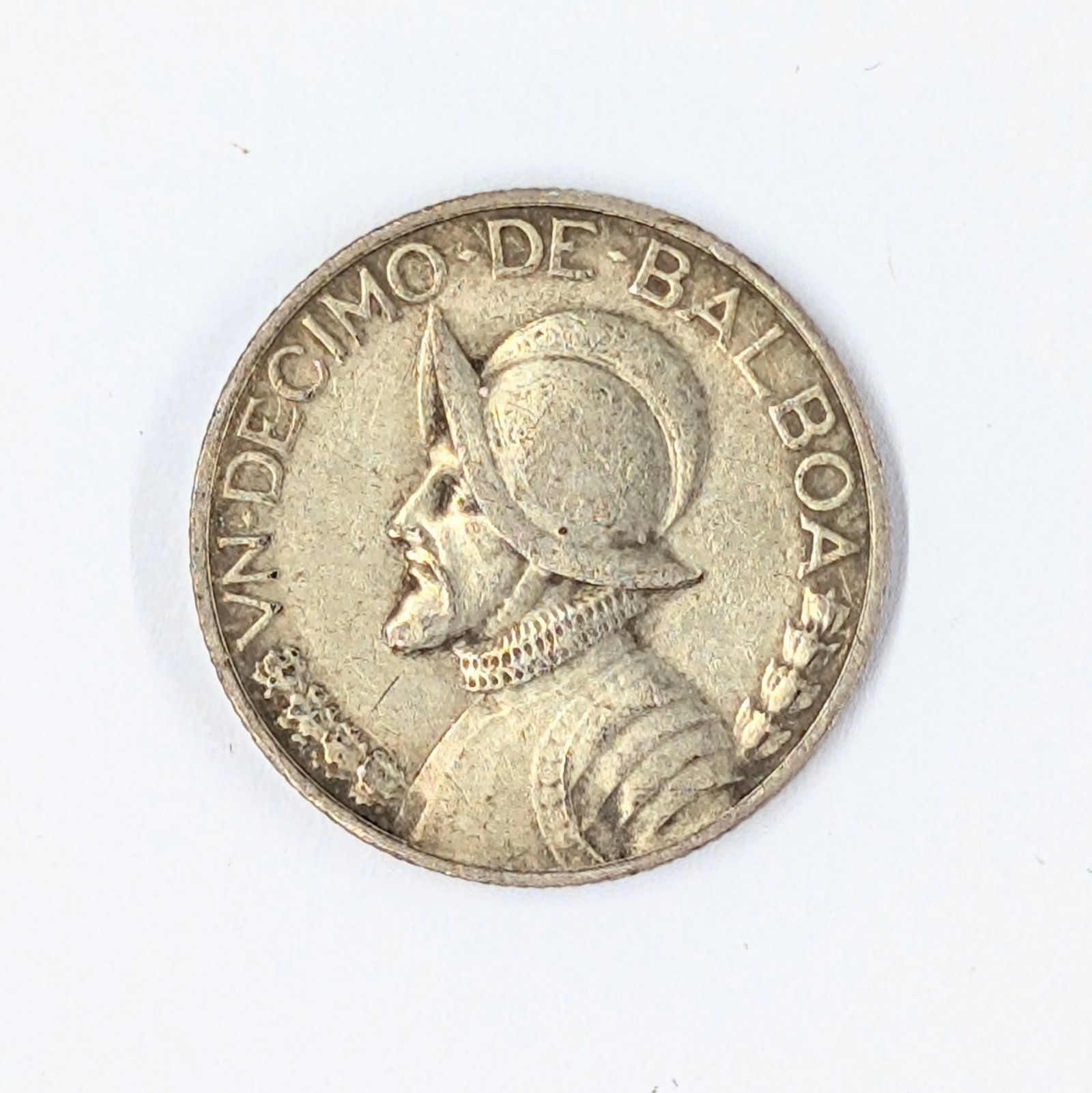 1947 Silver Panama 1/10 Balboa Coin: 90% Silver