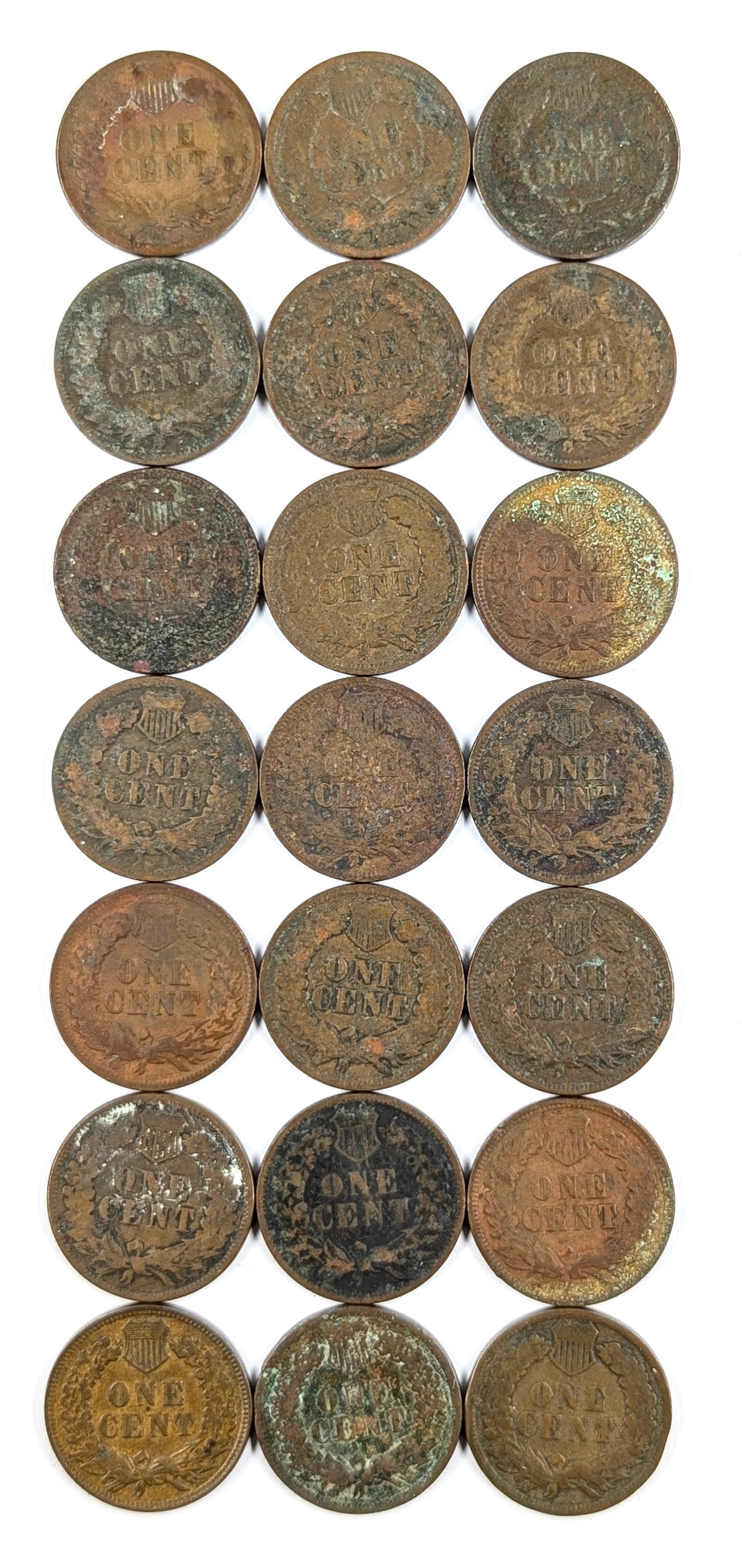 Lot of 21 Indian Head Cents - 2